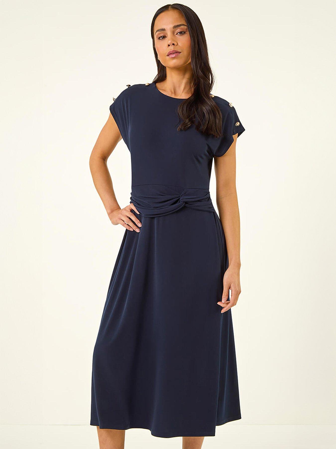 Image 1 of 5 of Roman Petite Side Twist Dress