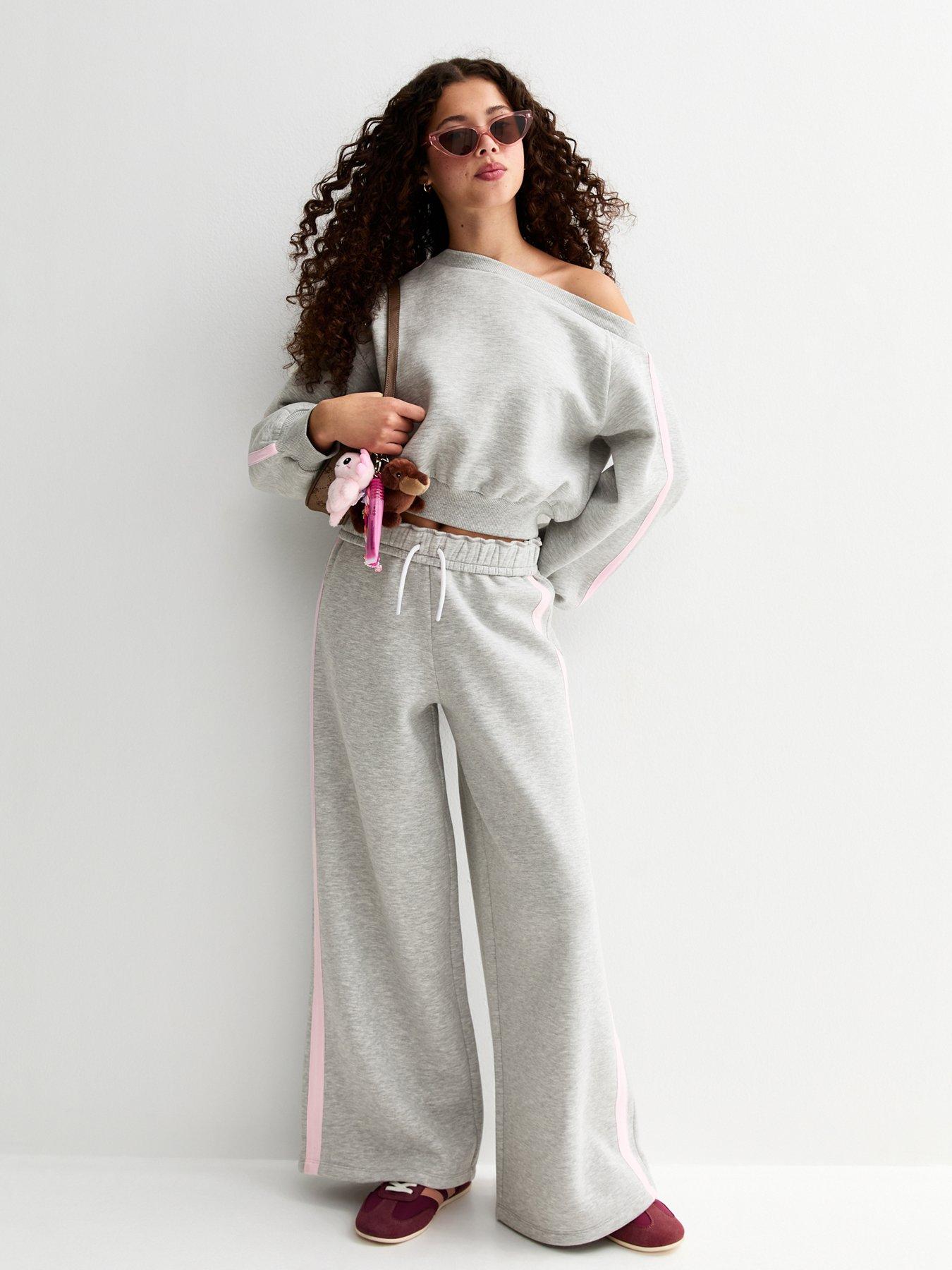 new-look-915-girls-foldover-waist-wide-leg-joggers-grey