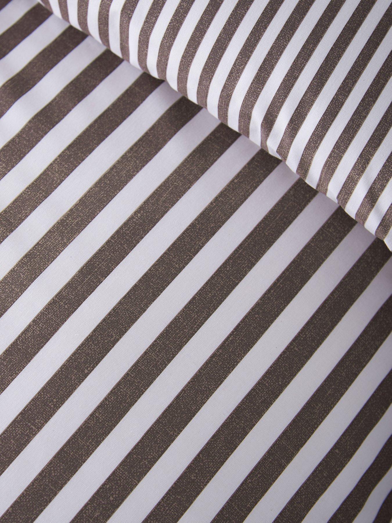 Image 5 of 5 of Catherine Lansfield Epping Textured Stripe Chocolate Super King Duvet Set