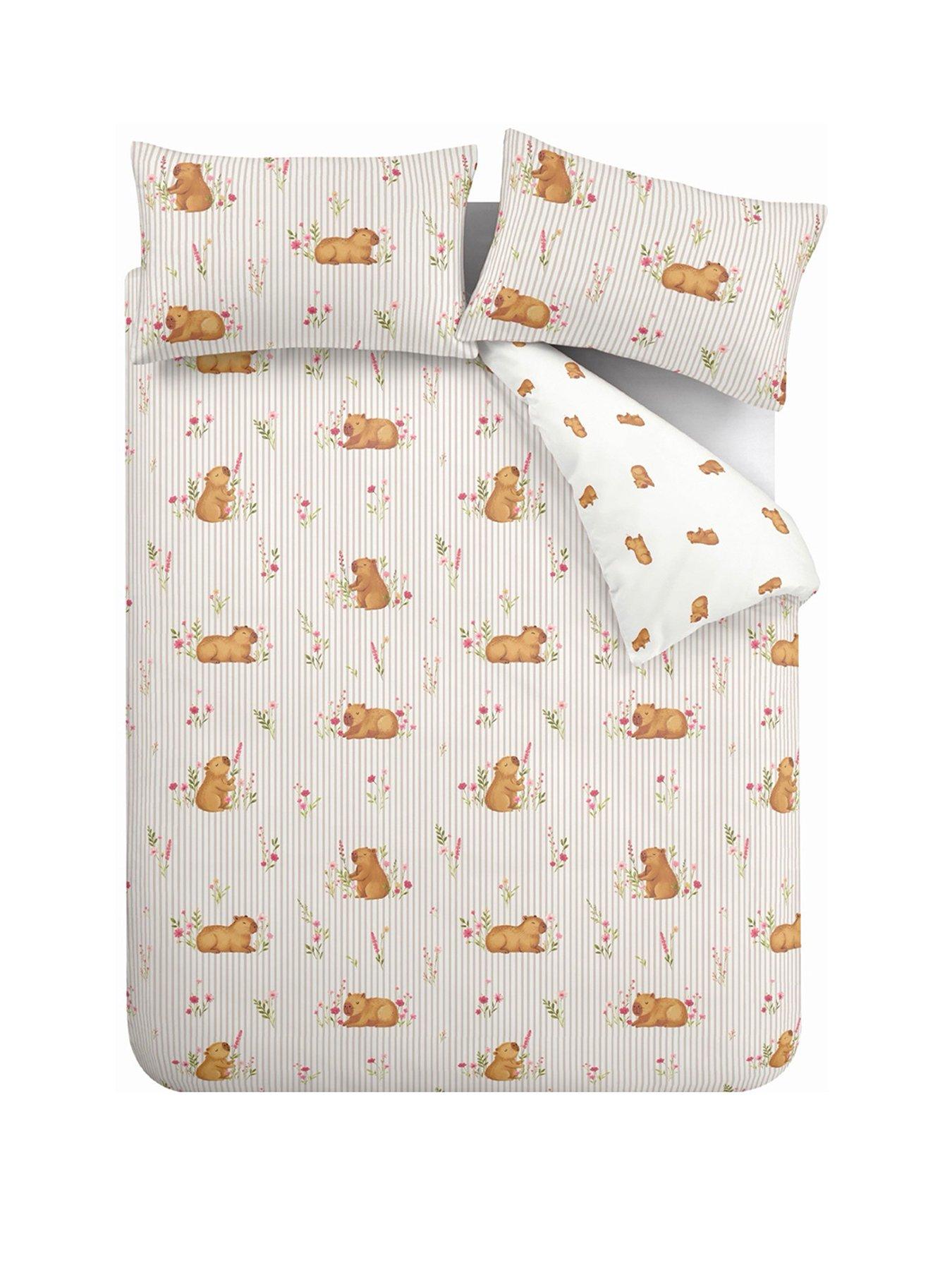 Image 2 of 5 of Catherine Lansfield Happy Capybara Natural Single Duvet Set
