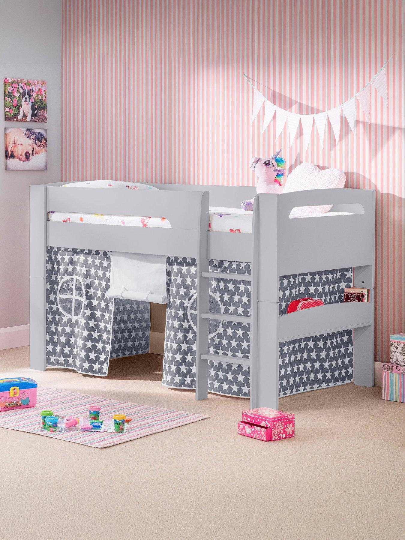 Julian Bowen Nova Grey Midsleeper Bed With Grey Star Tent