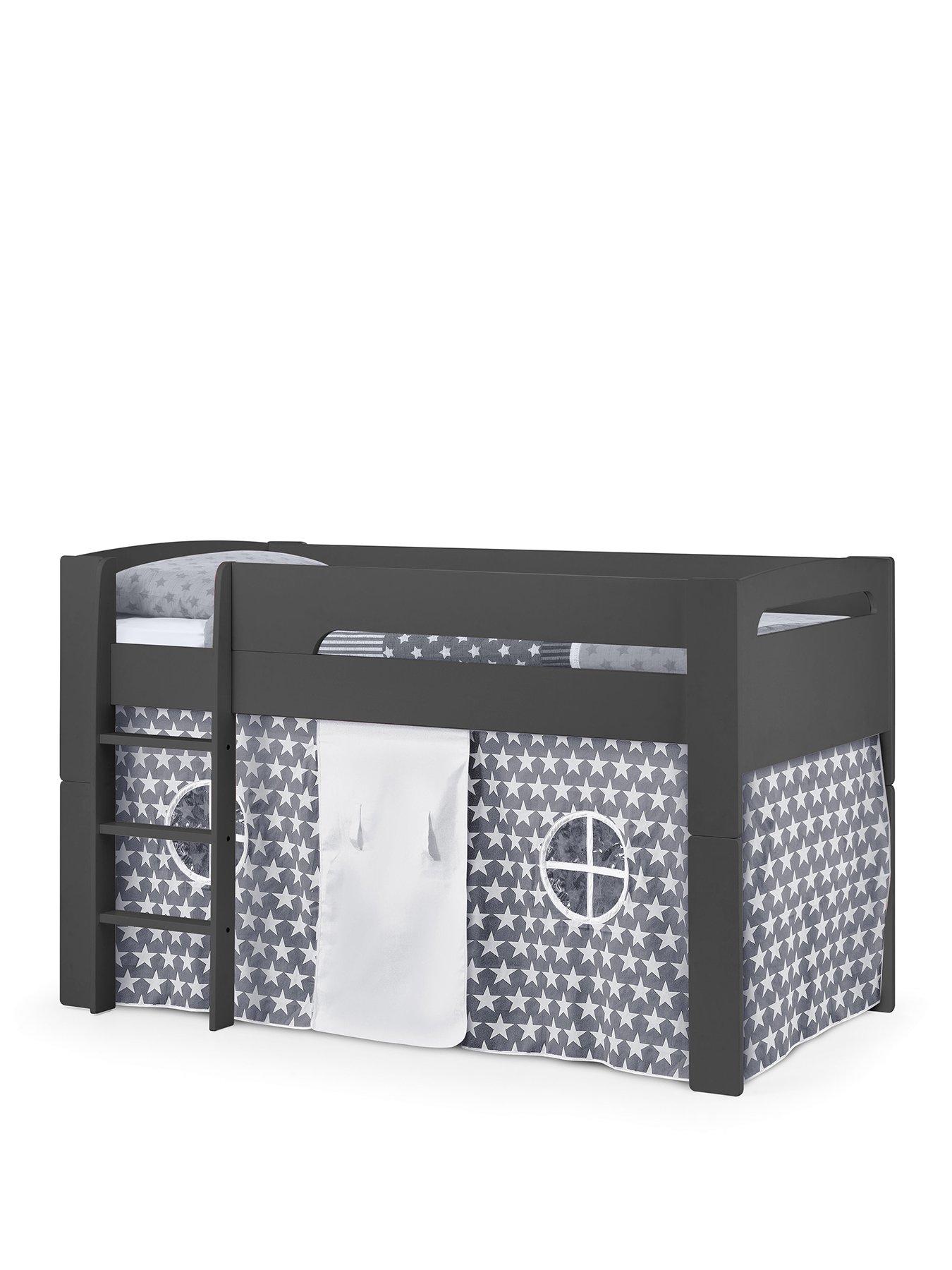 Image 2 of 6 of Julian Bowen Nova Anthracite Midsleeper Bed With Grey Star Tent