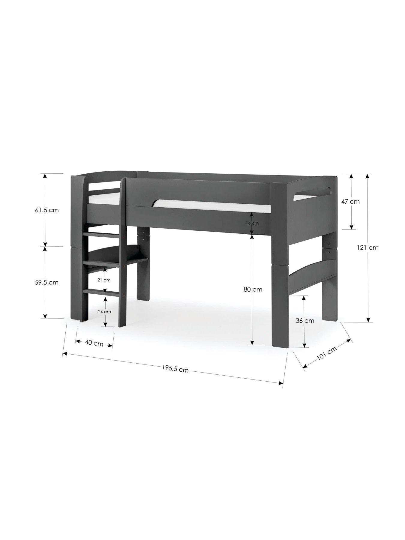 Image 5 of 6 of Julian Bowen Nova Anthracite Midsleeper Bed With Grey Star Tent