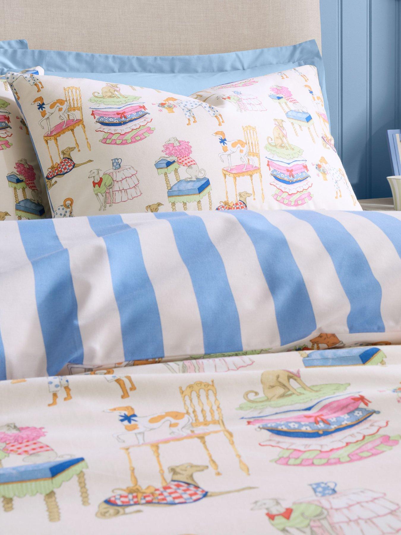 Image 3 of 5 of Cath Kidston Hackney Dogs Blue 100% Cotton Duvet Set