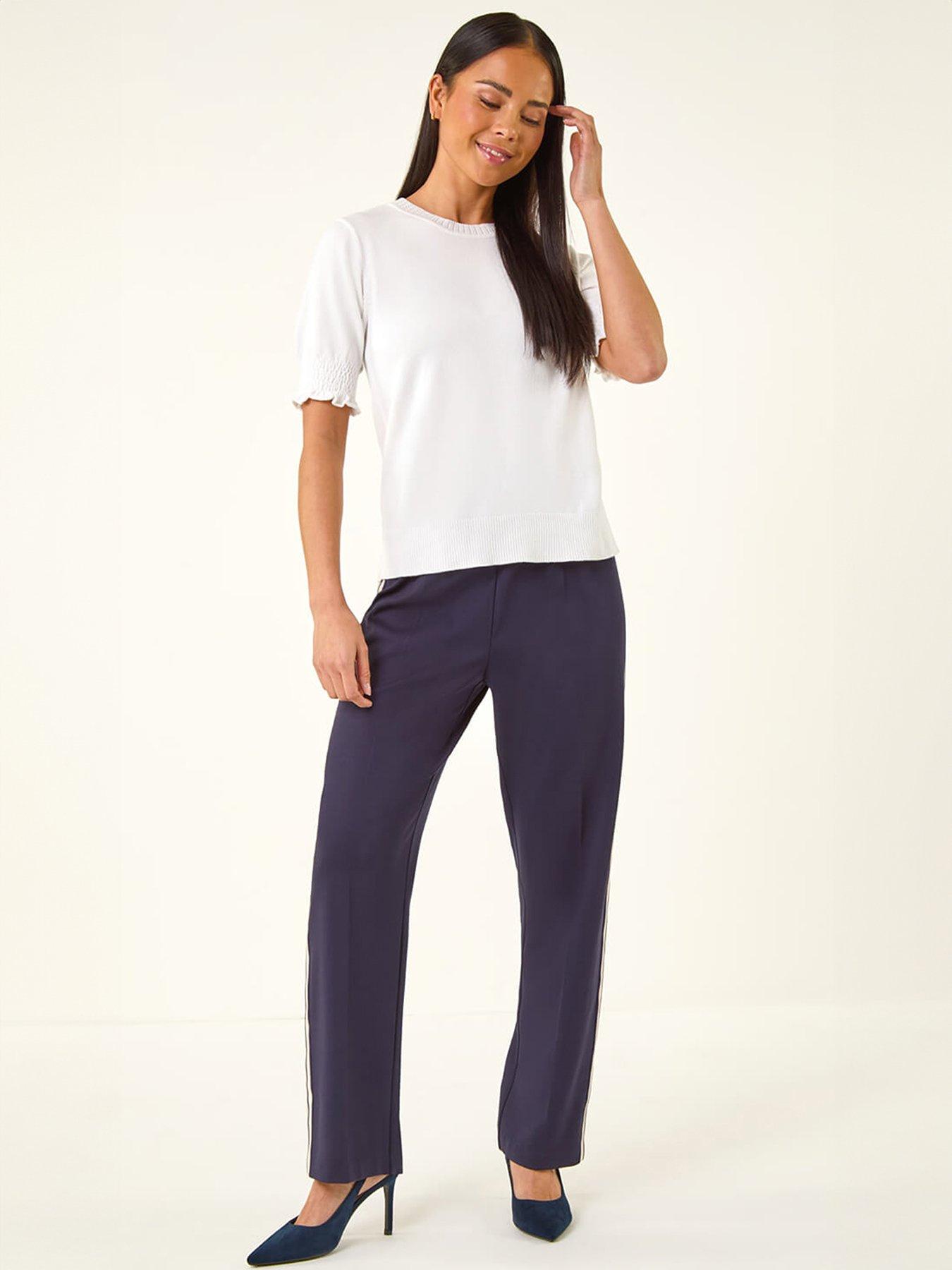 Image 3 of 5 of Roman Petite Shirred Sleeve Knit Top