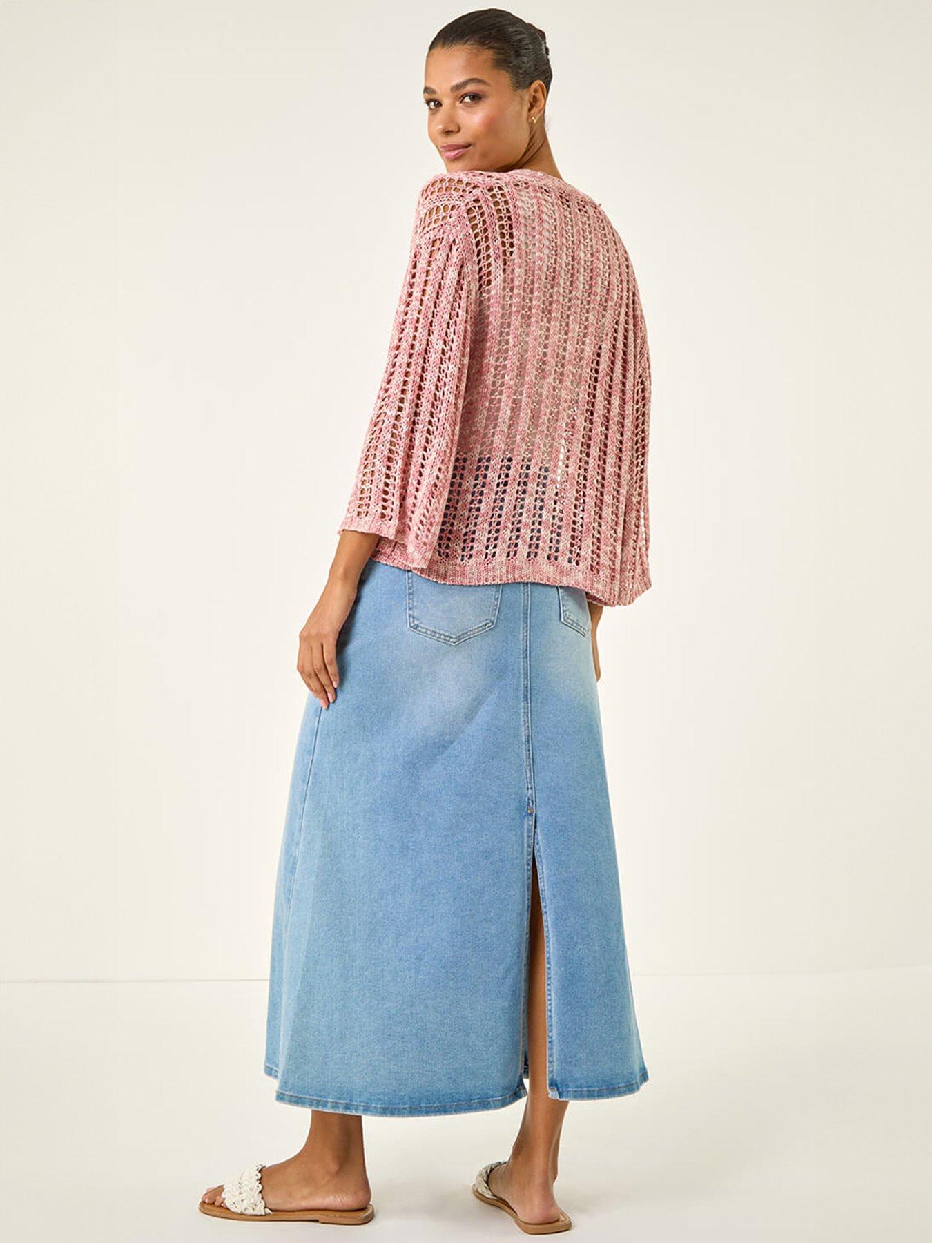  image of roman-spacedye-open-knitted-cardigan