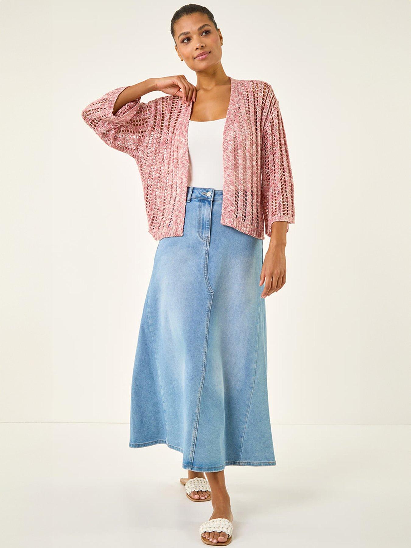  image of roman-spacedye-open-knitted-cardigan