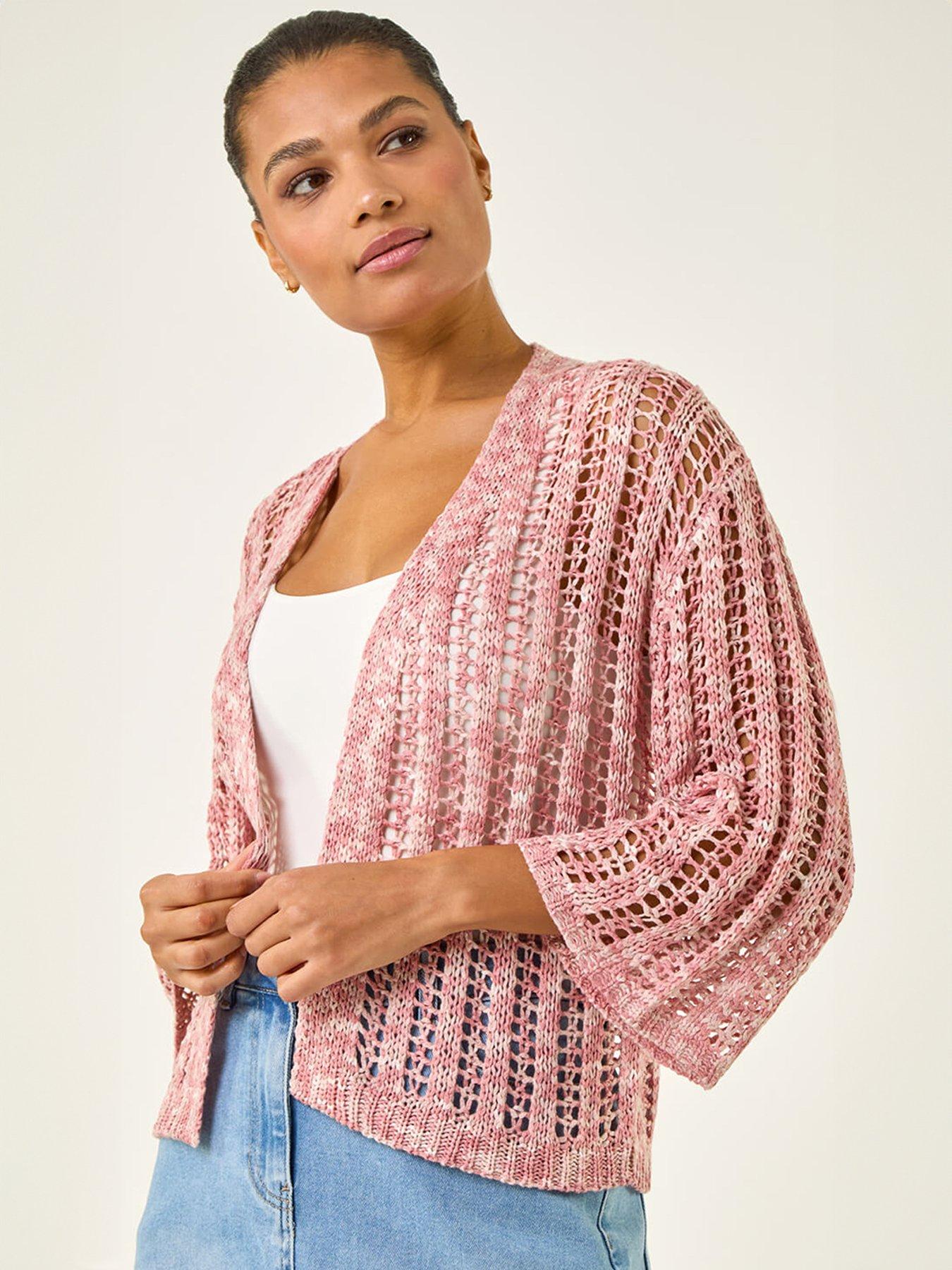  image of roman-spacedye-open-knitted-cardigan