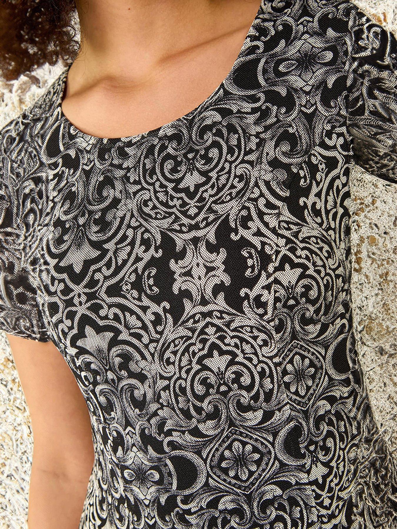 Image 5 of 5 of Roman Border Print Mesh Dress