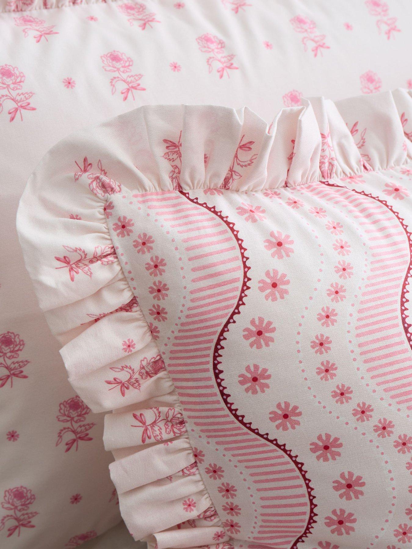 Image 4 of 6 of Cath Kidston Spitalfield Silk Stripe Pink 100% Cotton Duvet Set