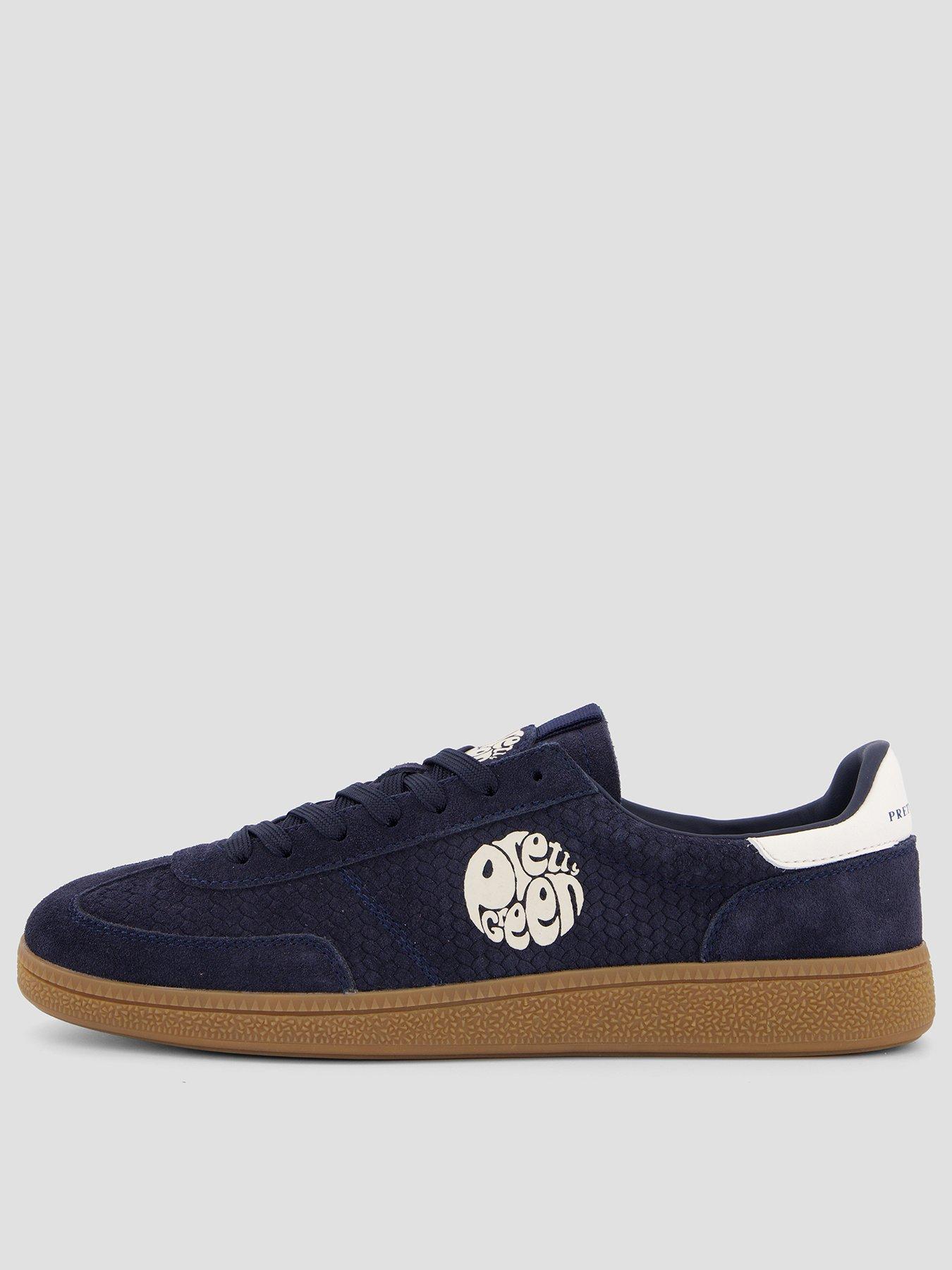 front image of pretty-green-ramblas-trainers-navy