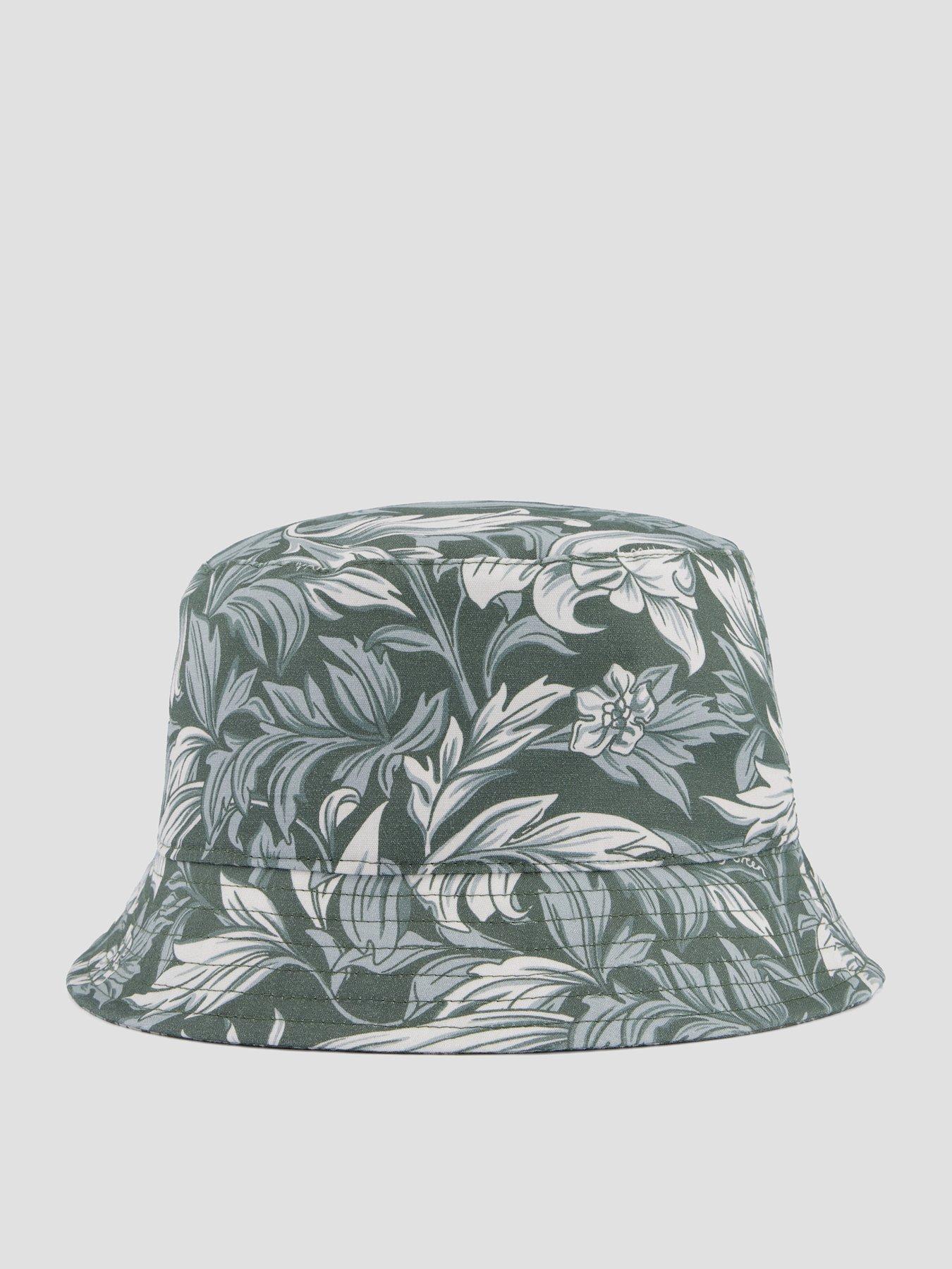  image of pretty-green-bostall-printed-bucket-hat-green