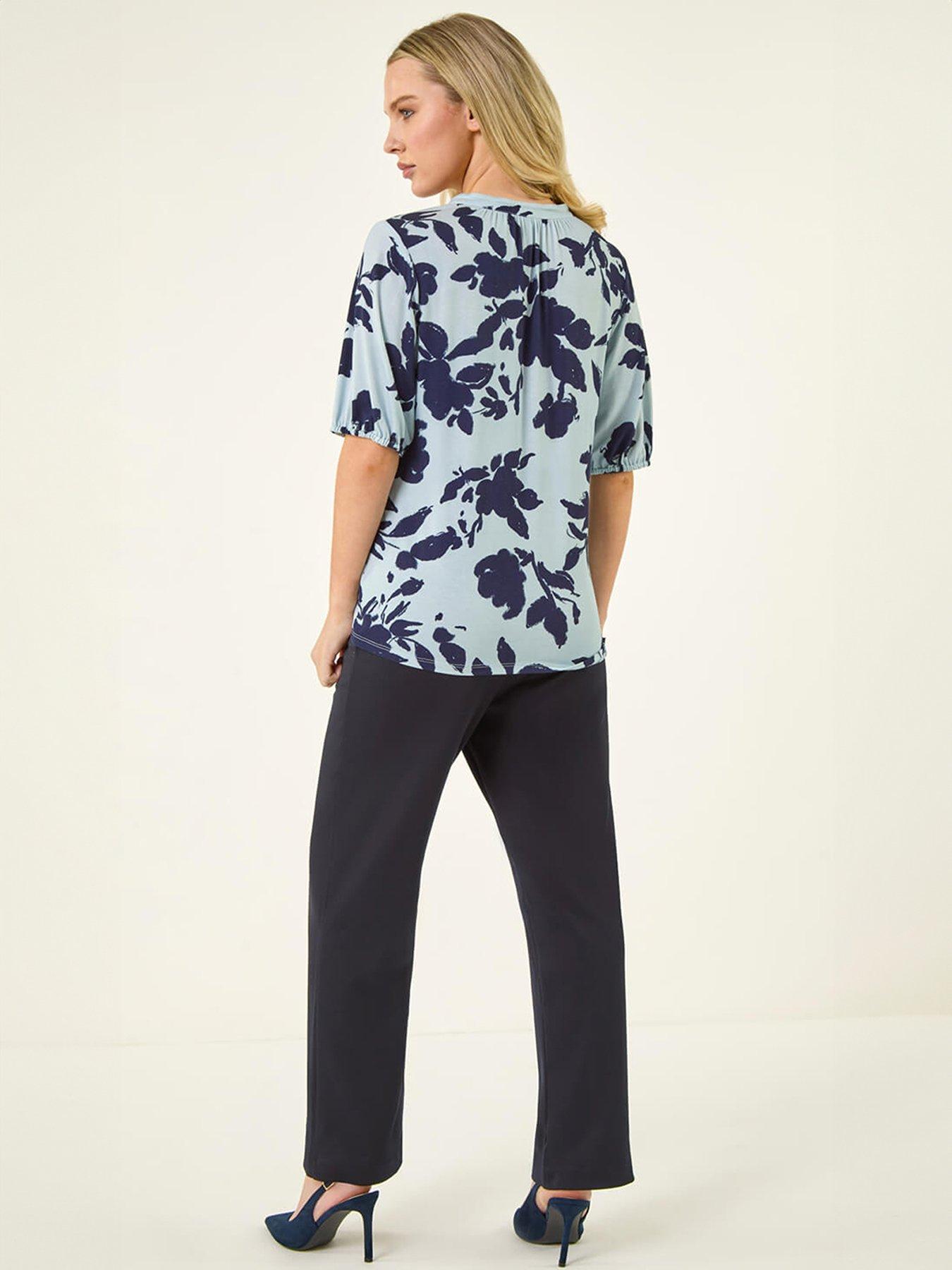 Image 2 of 5 of Roman Petite Floral Tie Front Top