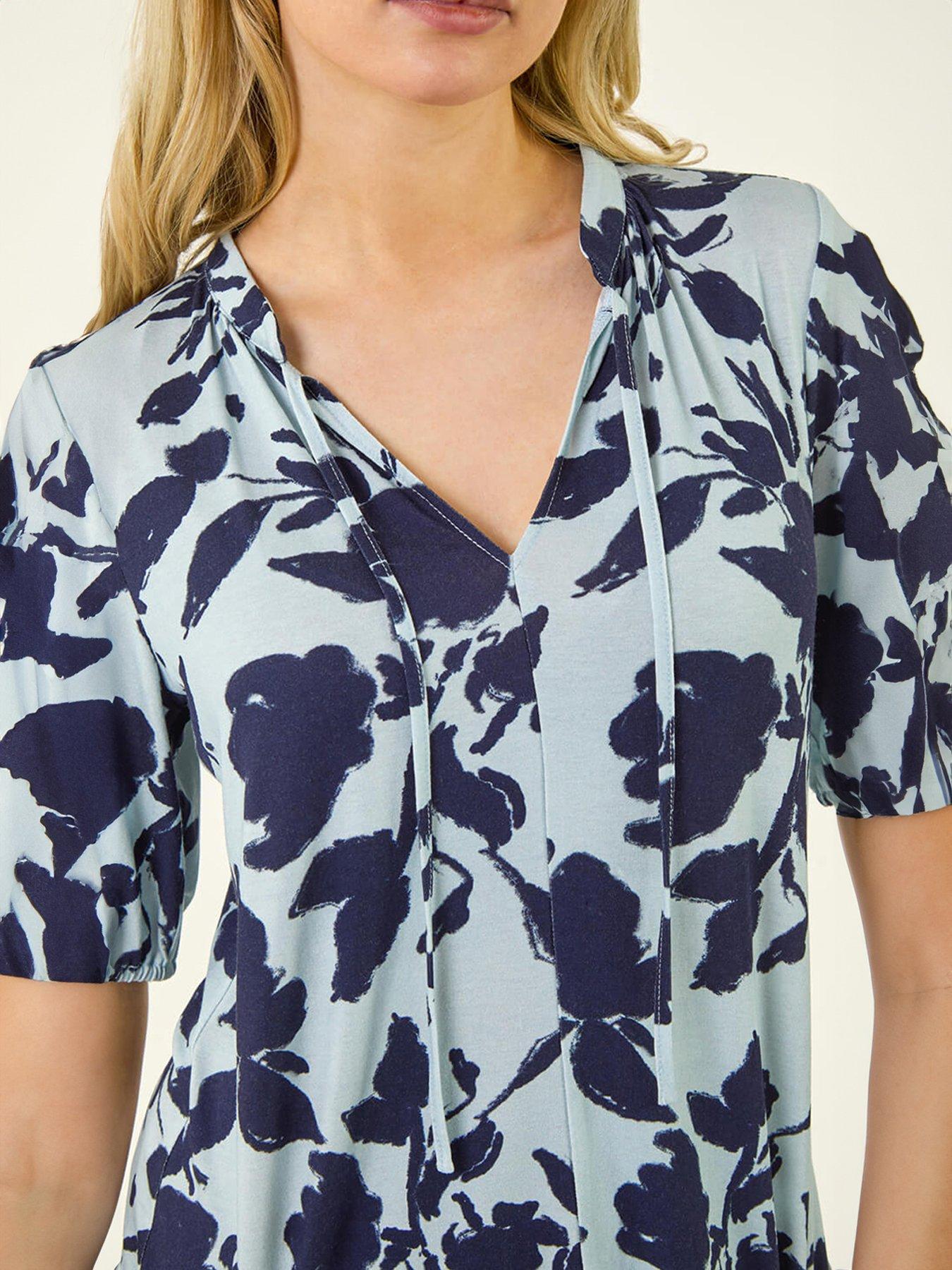 Image 5 of 5 of Roman Petite Floral Tie Front Top