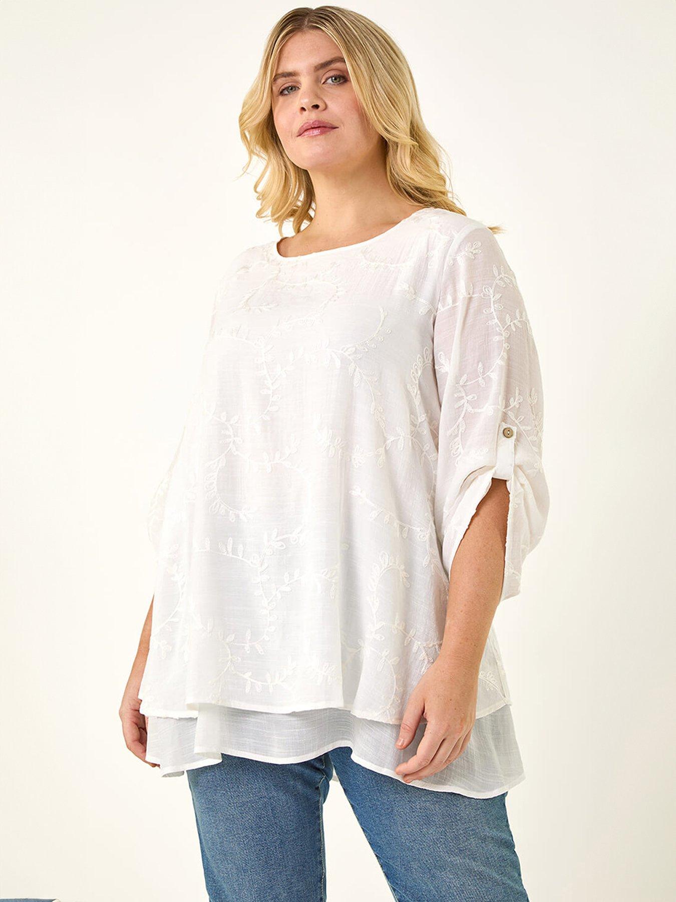  image of roman-curve-embroidered-asymmetric-layer-top