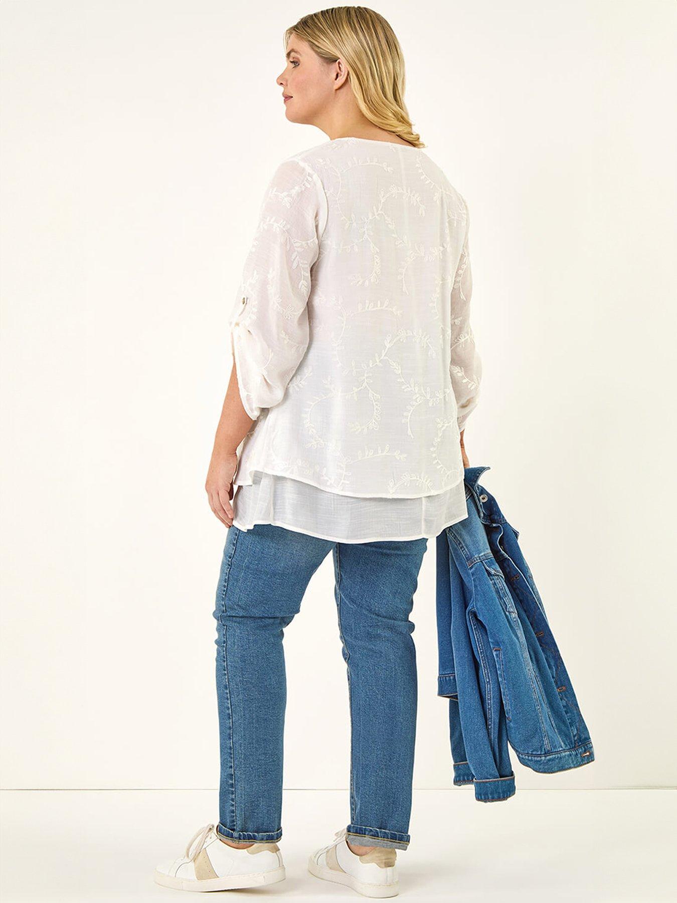  image of roman-curve-embroidered-asymmetric-layer-top