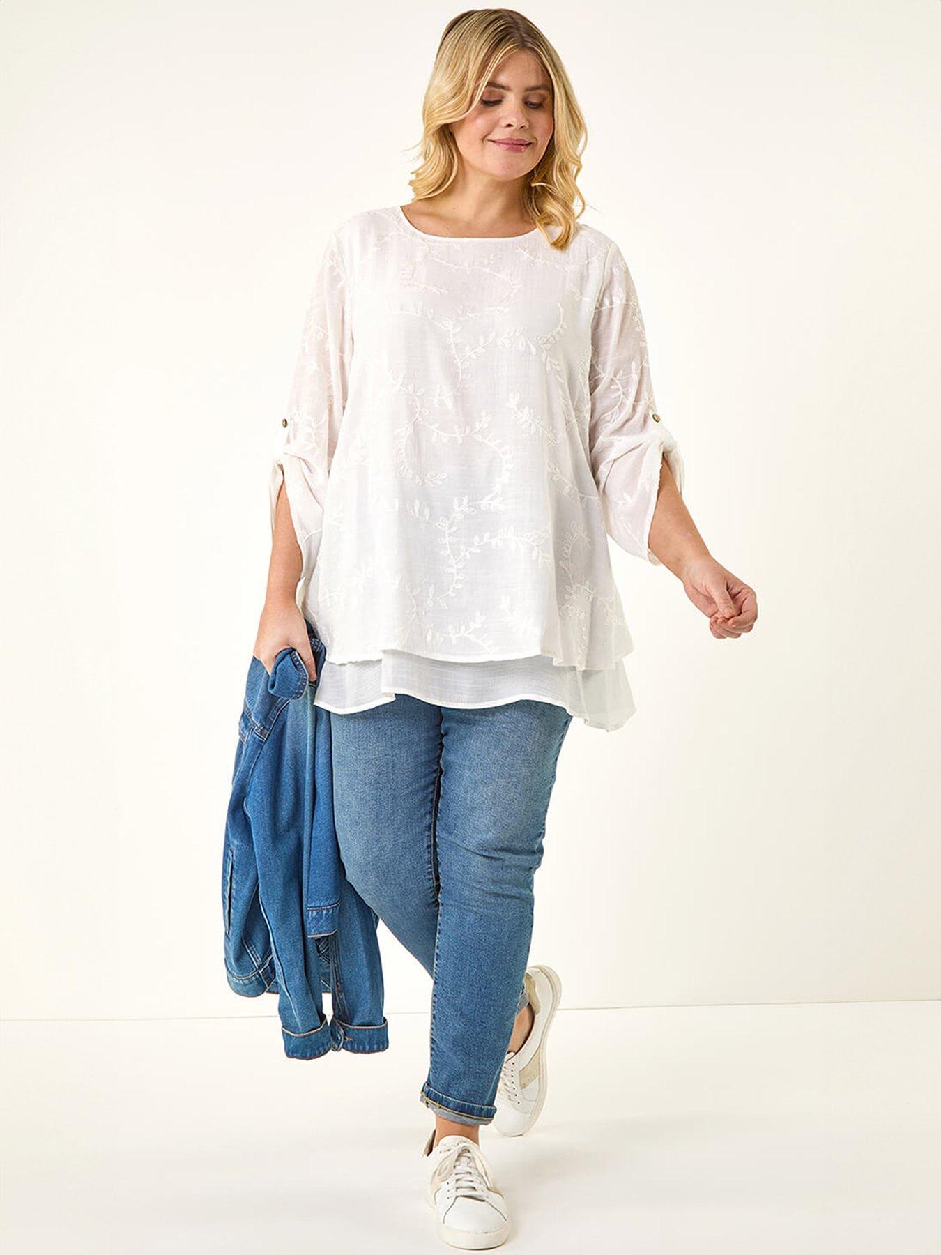  image of roman-curve-embroidered-asymmetric-layer-top