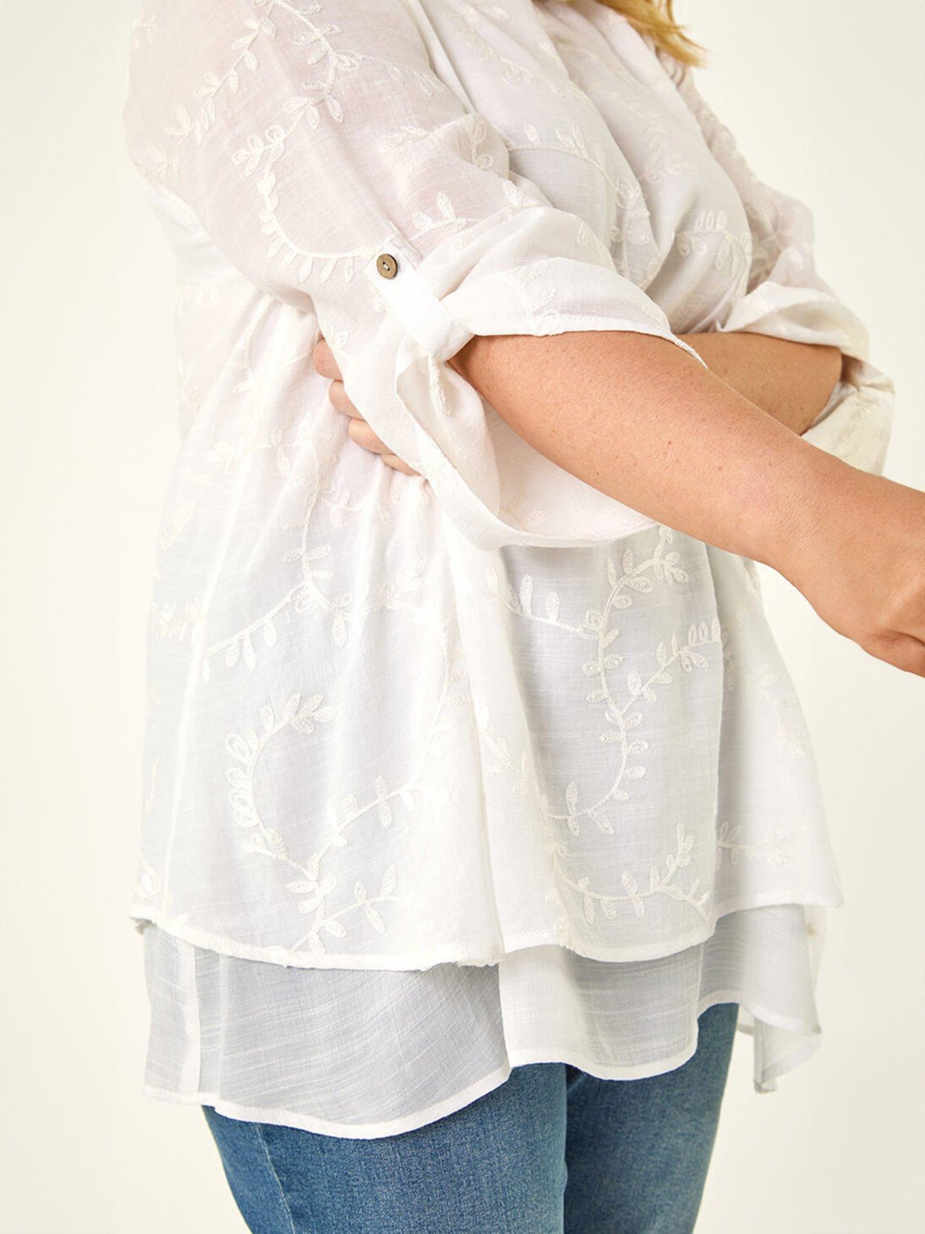  image of roman-curve-embroidered-asymmetric-layer-top