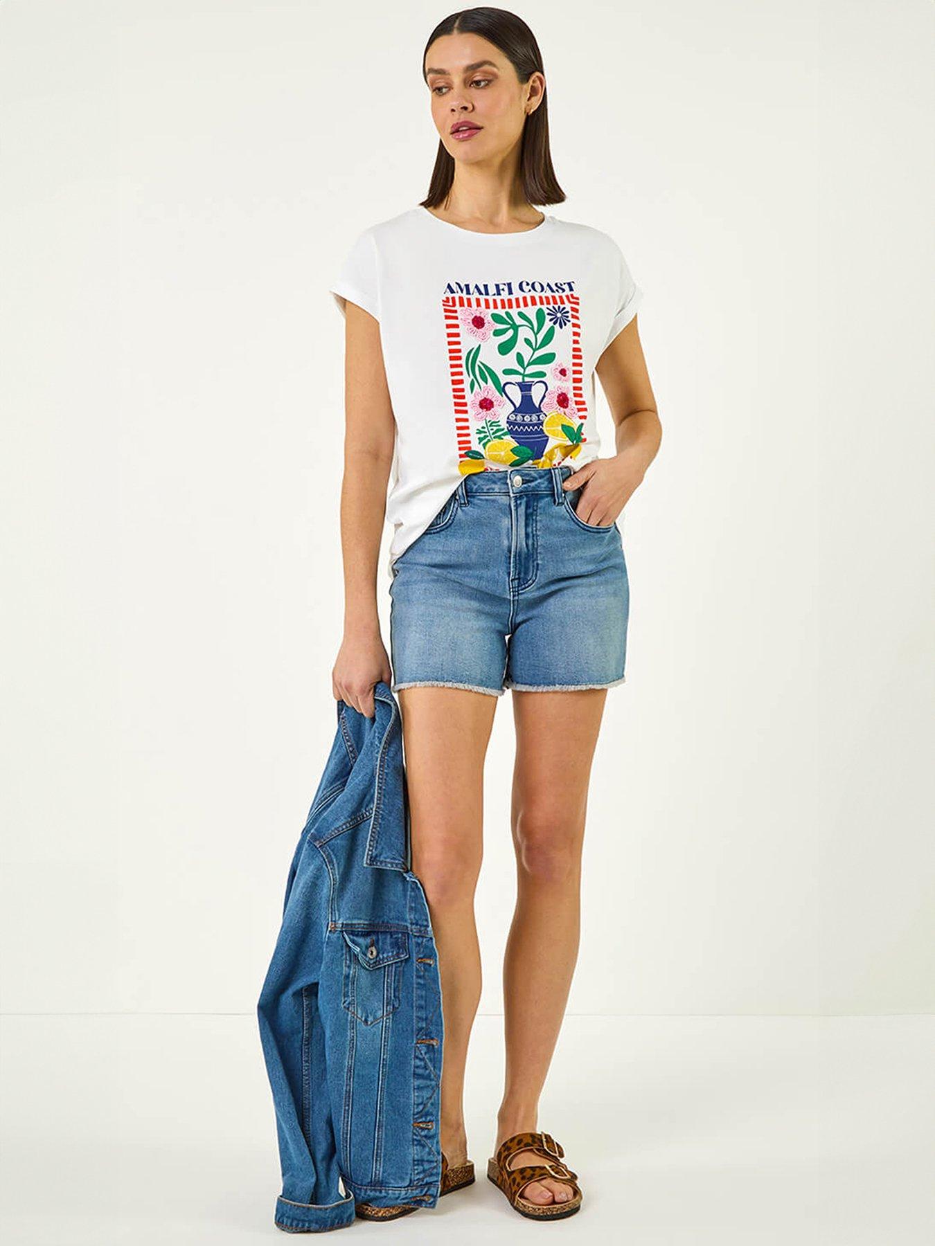 Image 3 of 5 of Roman Placement Print Beaded T-Shirt