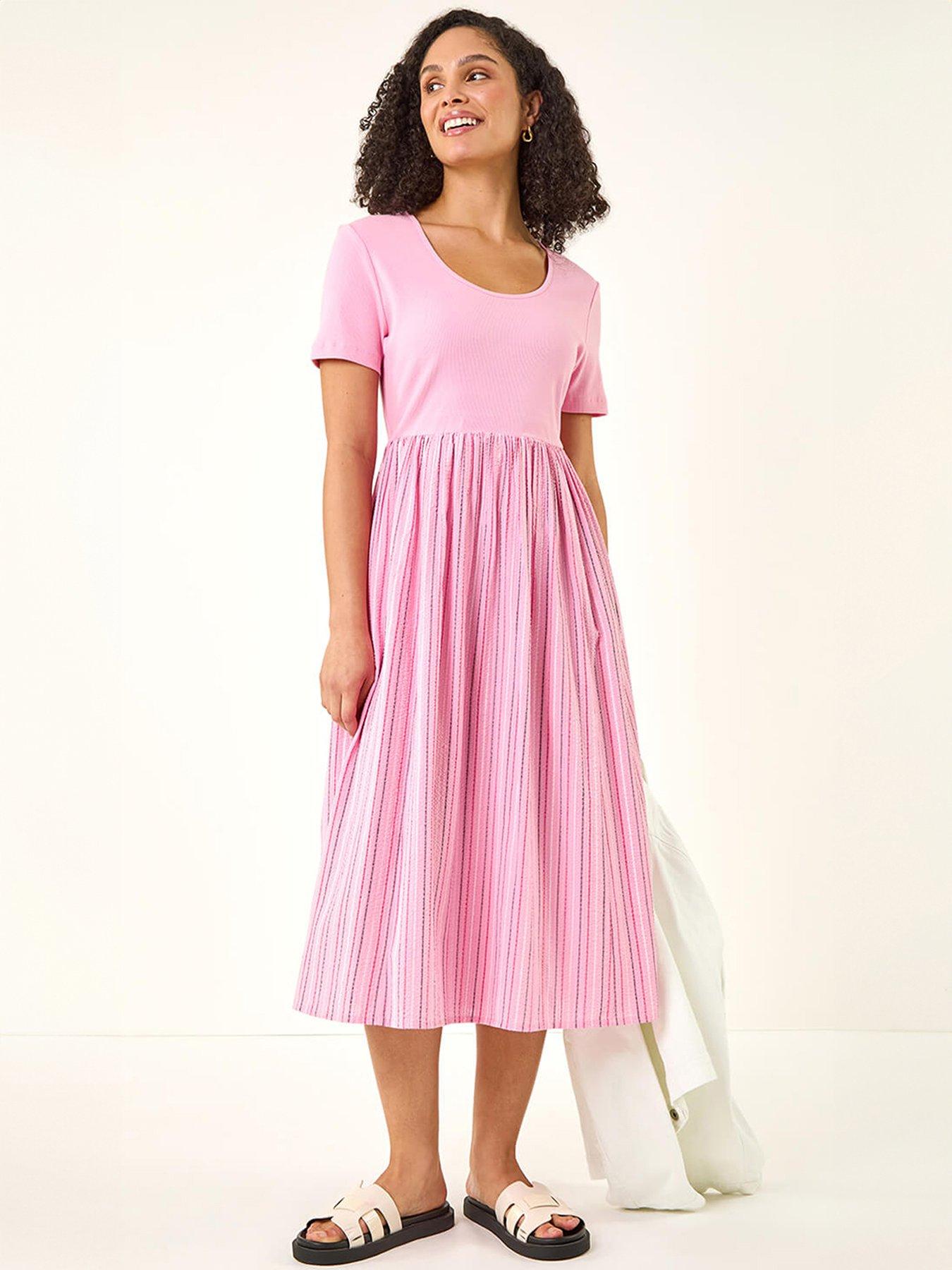  image of roman-textured-stripe-midi-dress