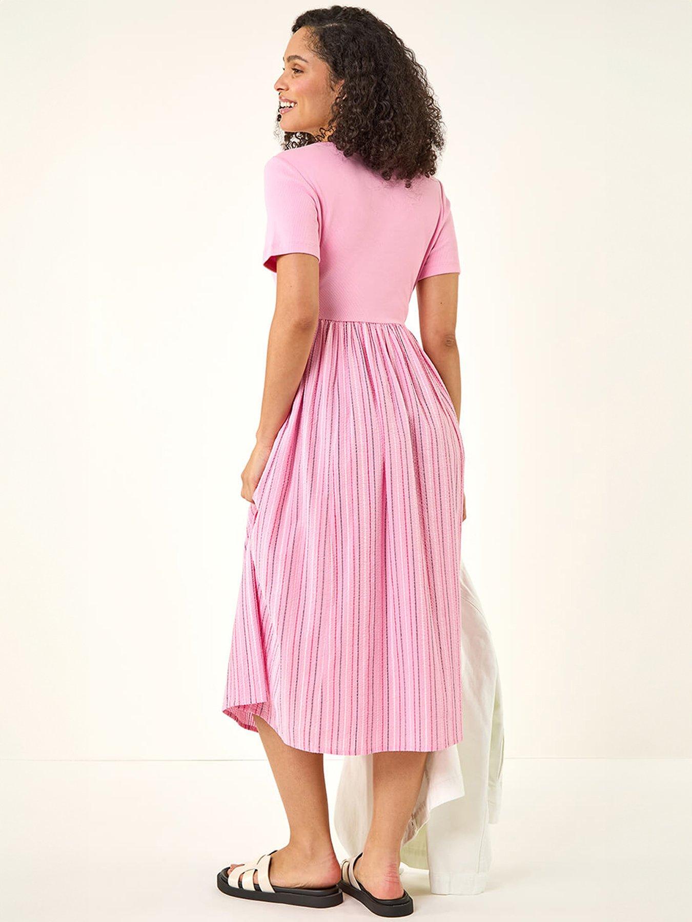  image of roman-textured-stripe-midi-dress