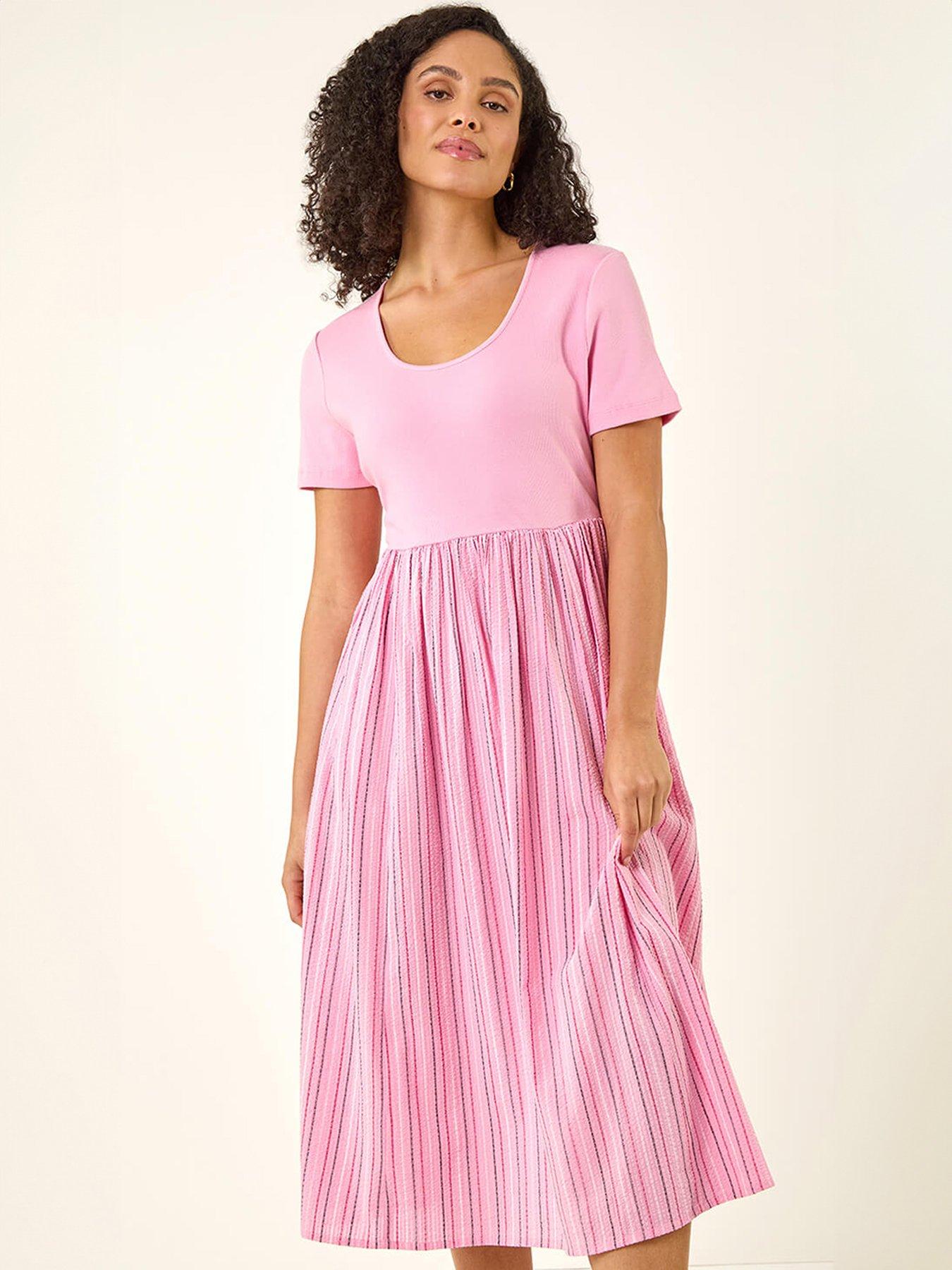  image of roman-textured-stripe-midi-dress