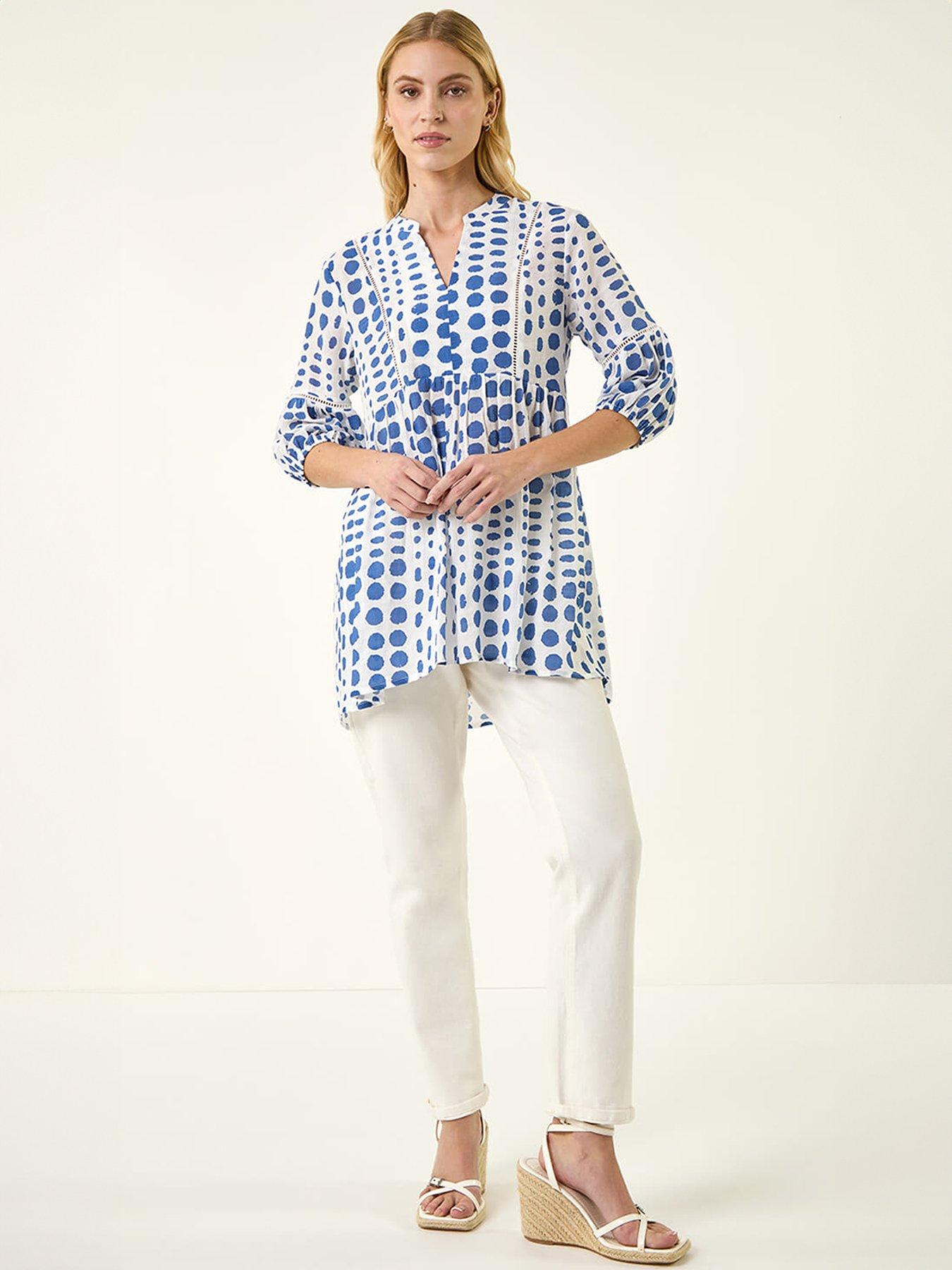  image of roman-spot-print-tunic-top