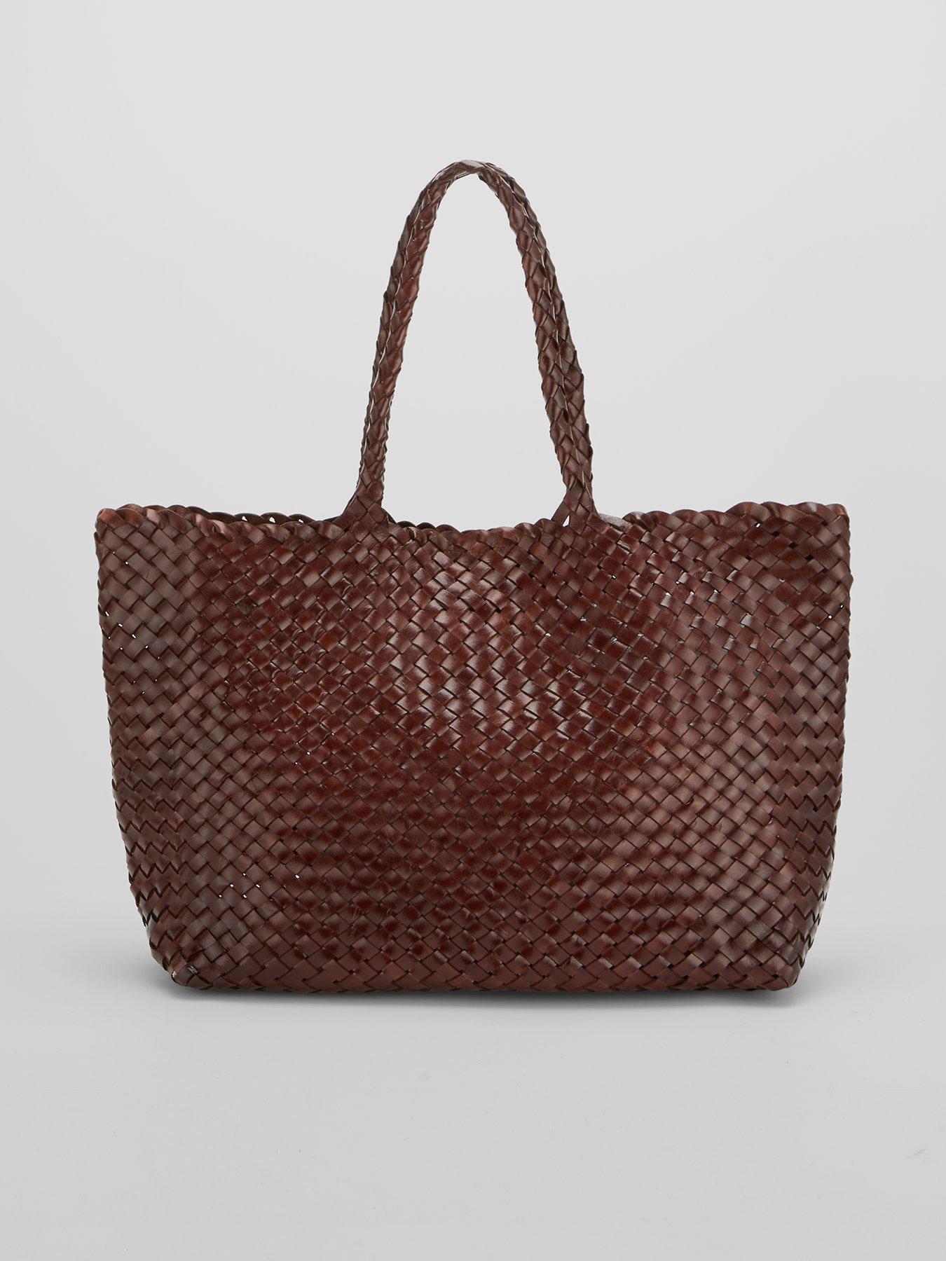 Ellyla Leia Large Weave Double Handle Bag - Brown