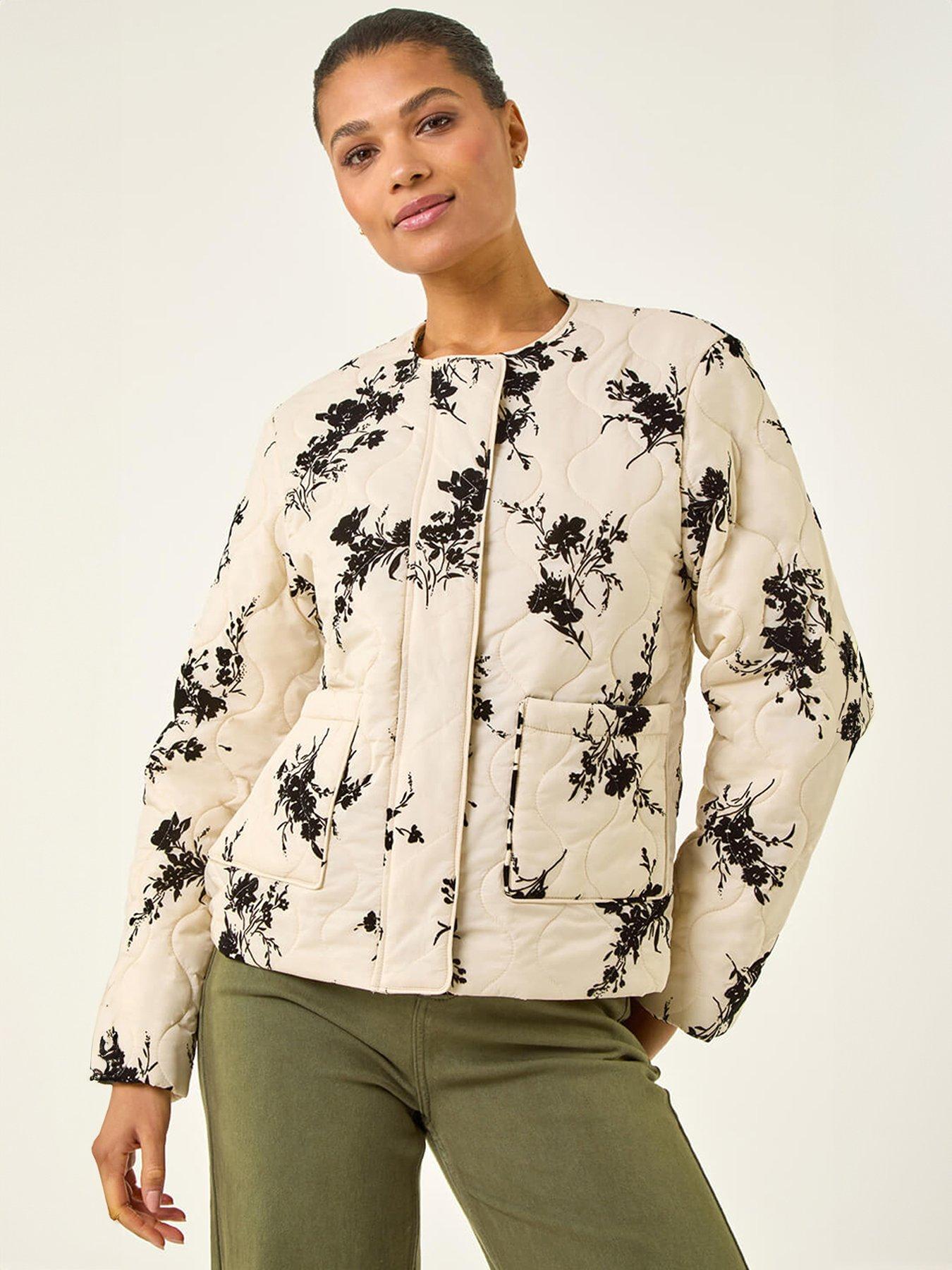 image of roman-floral-flock-quilted-jacket