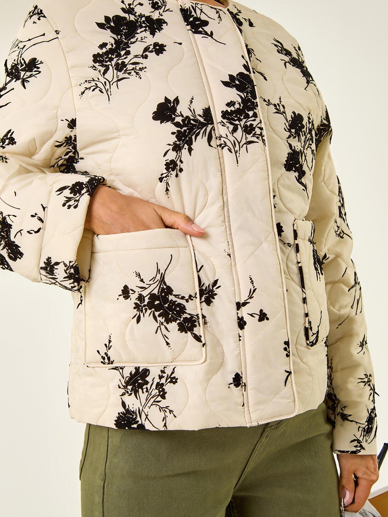  image of roman-floral-flock-quilted-jacket