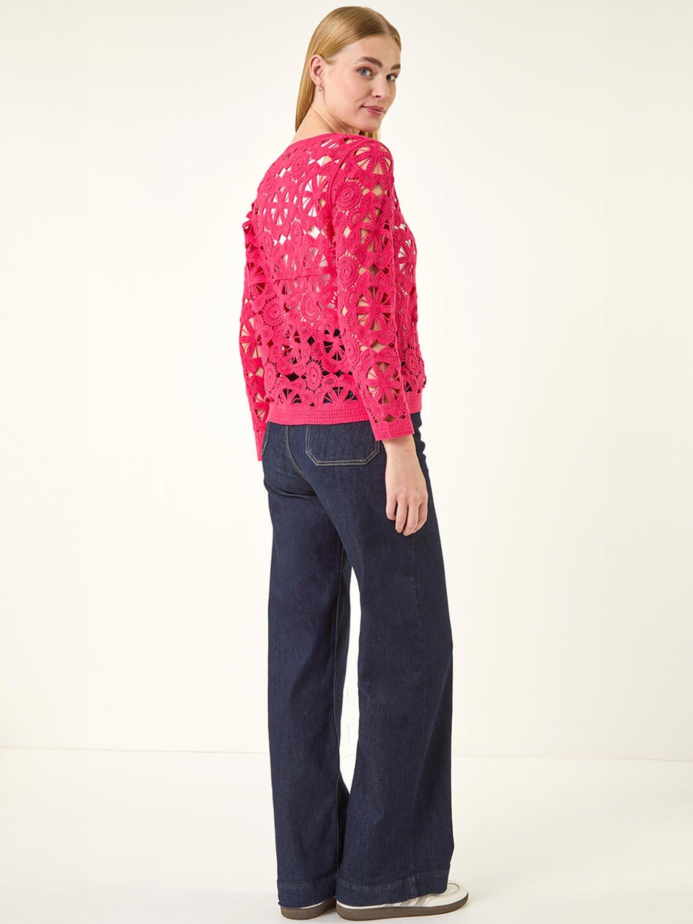 Roman Crochet Knit Cardigan