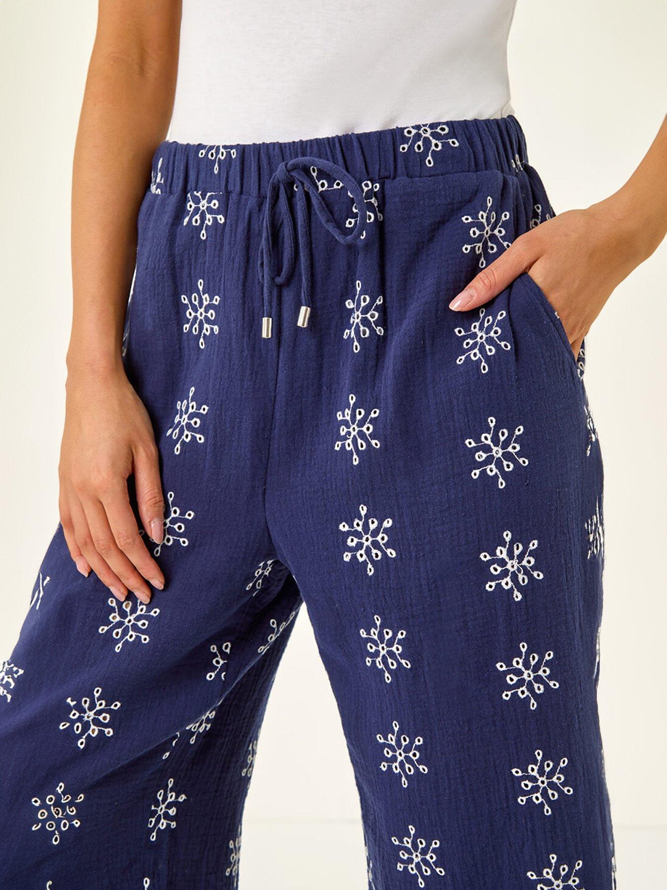 Image 5 of 5 of Roman Petite Embroidered Cropped Trouser