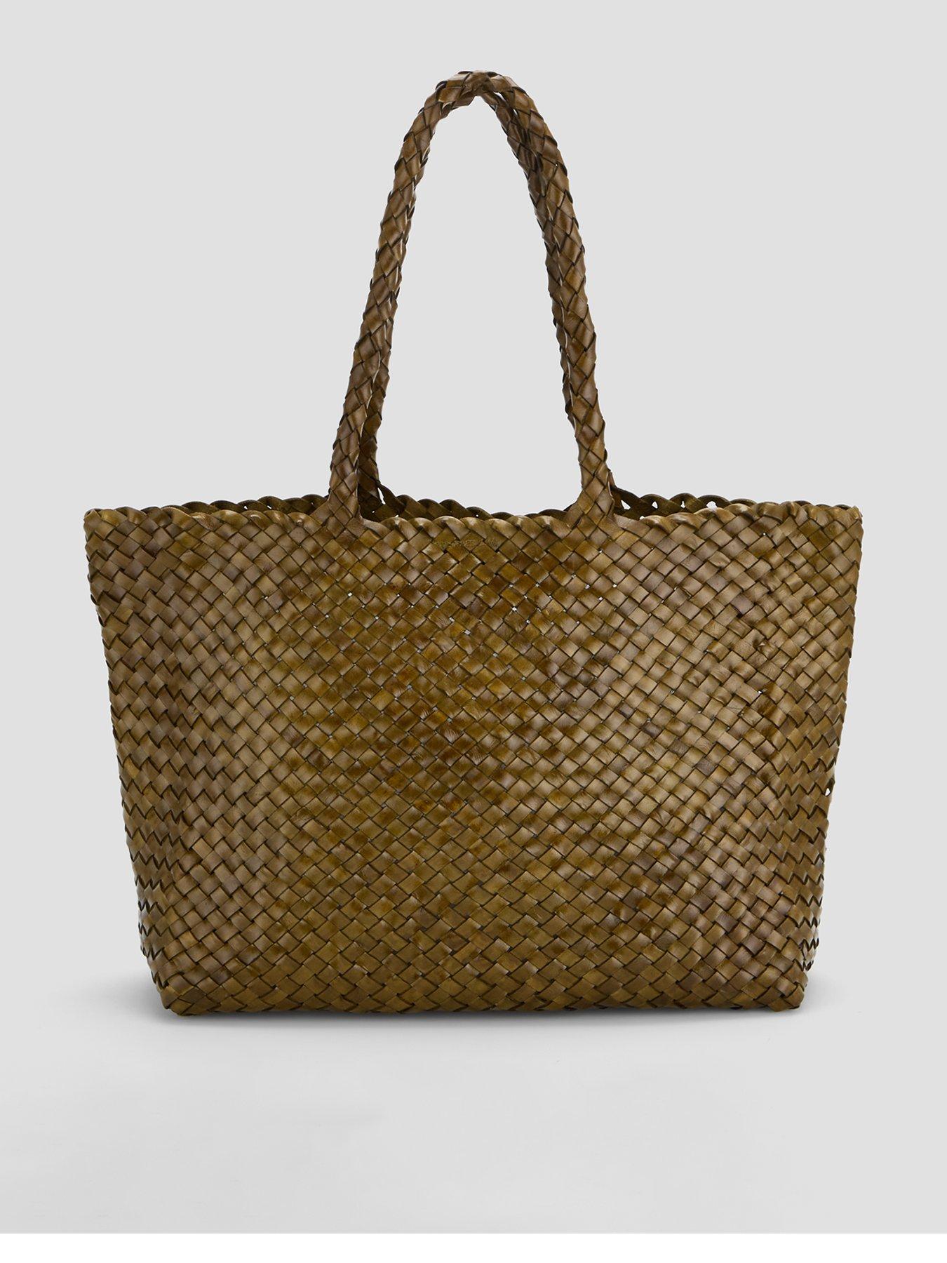 Image 1 of 6 of Ellyla Leia Large Weave Double Handle Bag - Green