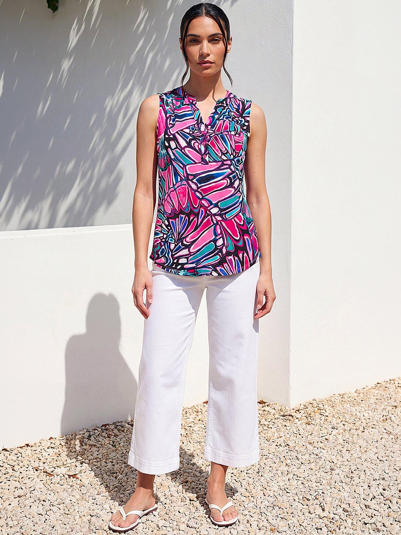 Roman Floral Print Stretch Vest Top