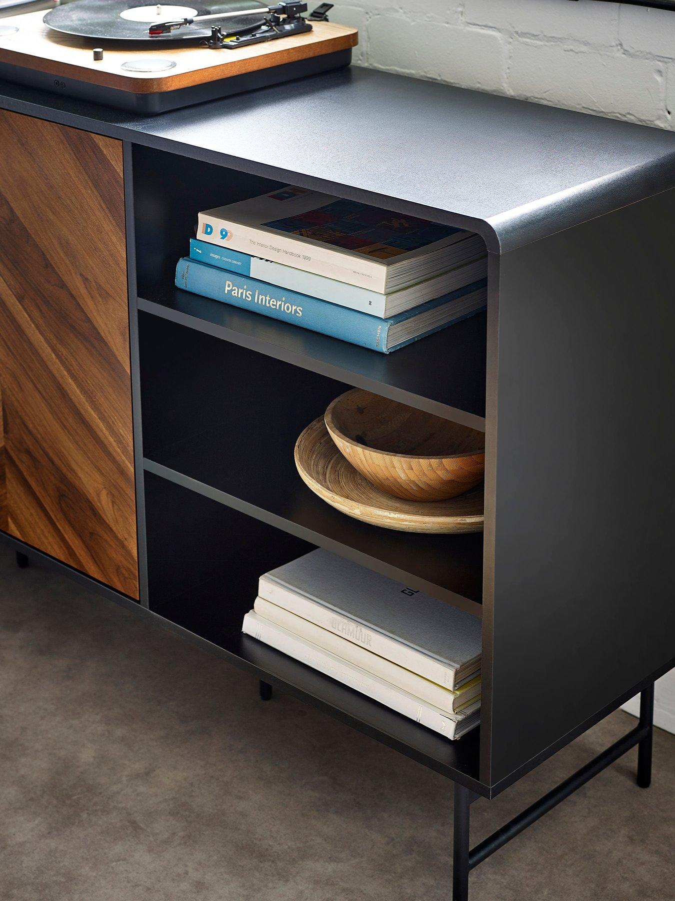 Image 5 of 7 of Julian Bowen Alvin Black And Natural Wood-effect Sideboard