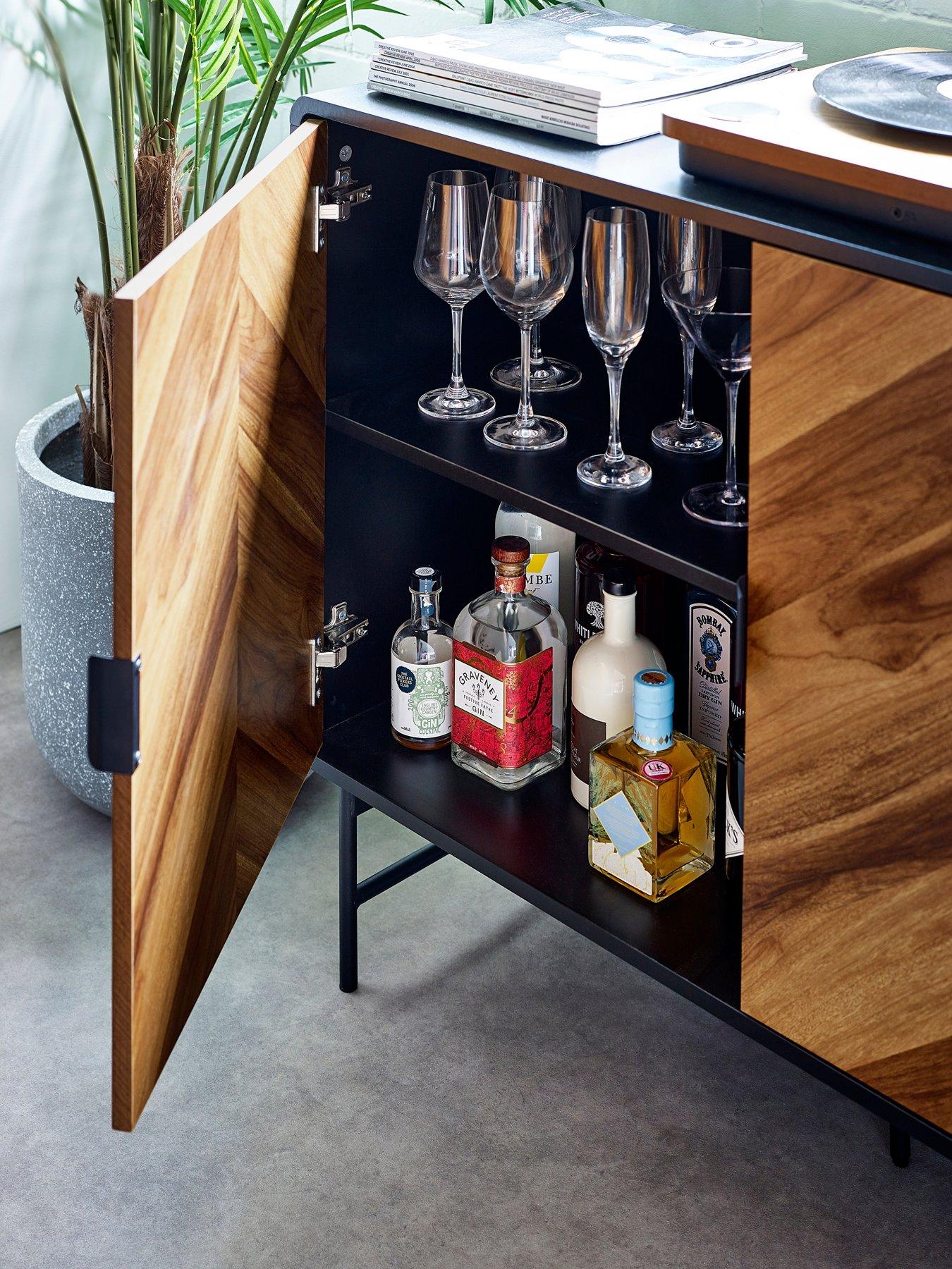 Image 6 of 7 of Julian Bowen Alvin Black And Natural Wood-effect Sideboard
