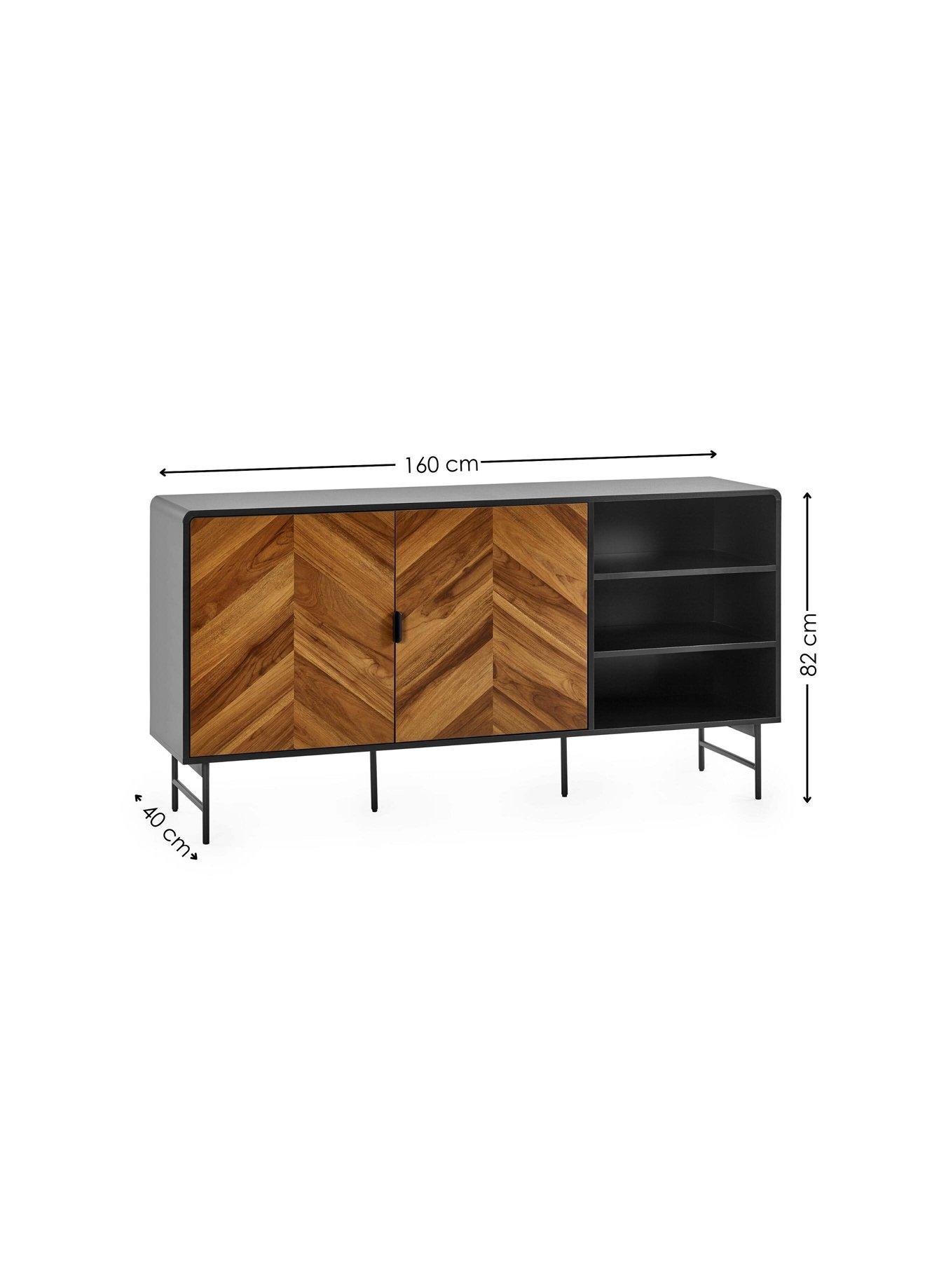 Image 7 of 7 of Julian Bowen Alvin Black And Natural Wood-effect Sideboard