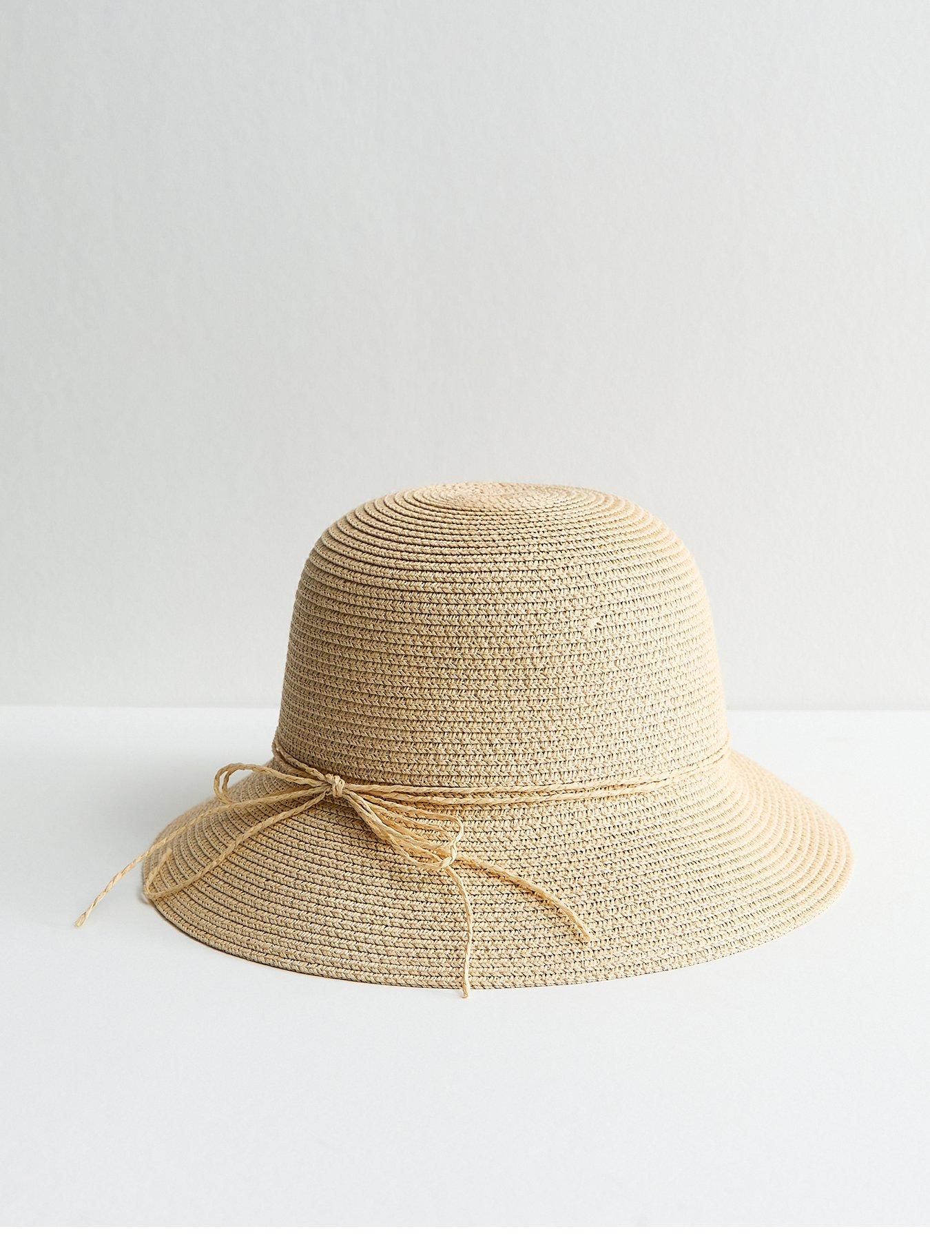  image of new-look-stone-straw-bow-bucket-hat
