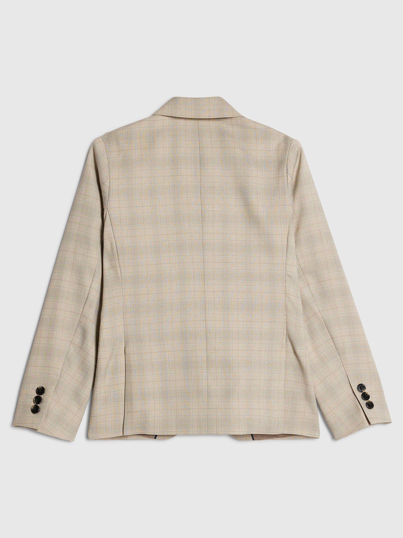 Image 2 of 6 of River Island Older Boys Tailored Suit Jacket - Beige