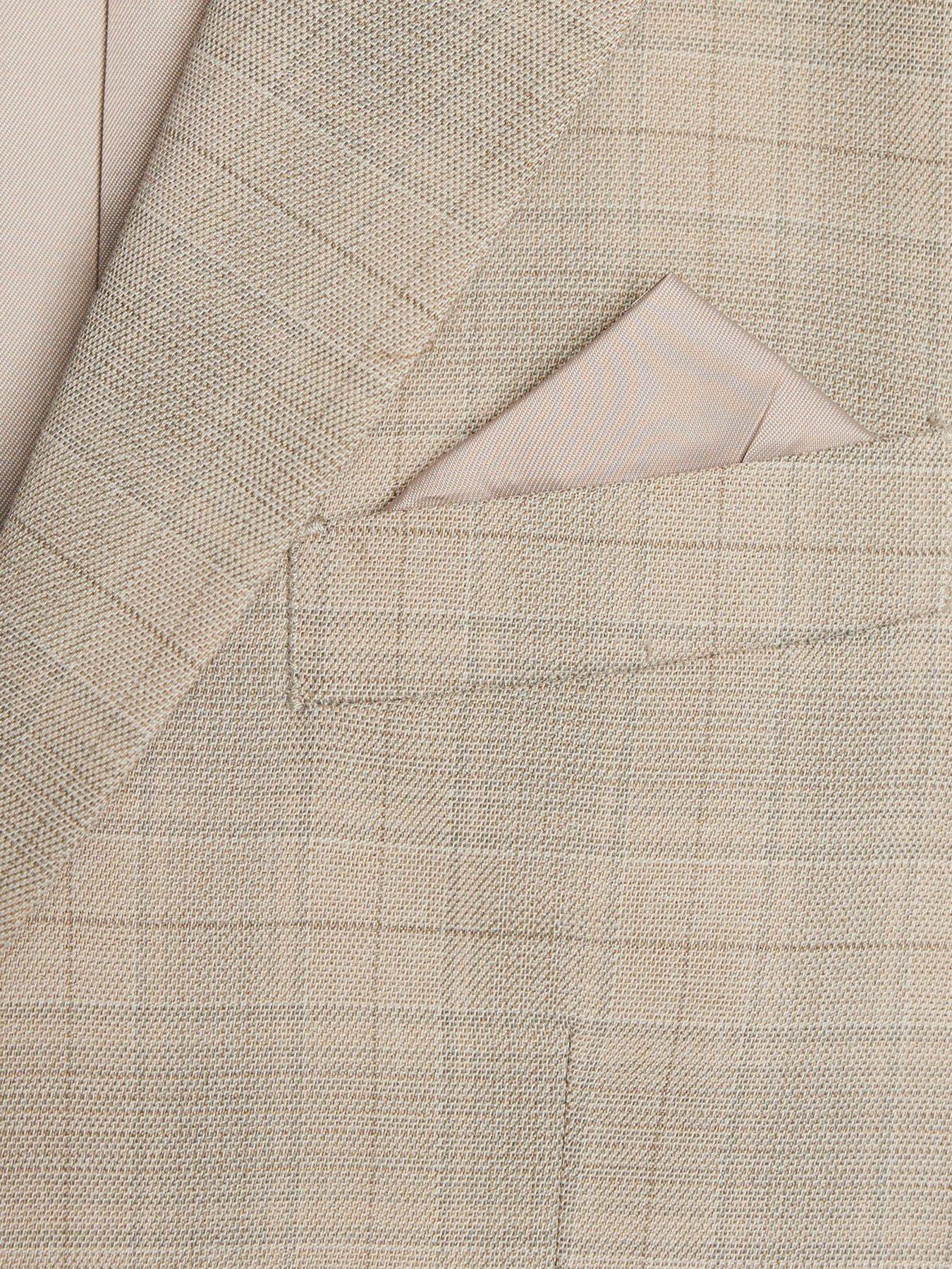 Image 3 of 6 of River Island Older Boys Tailored Suit Jacket - Beige