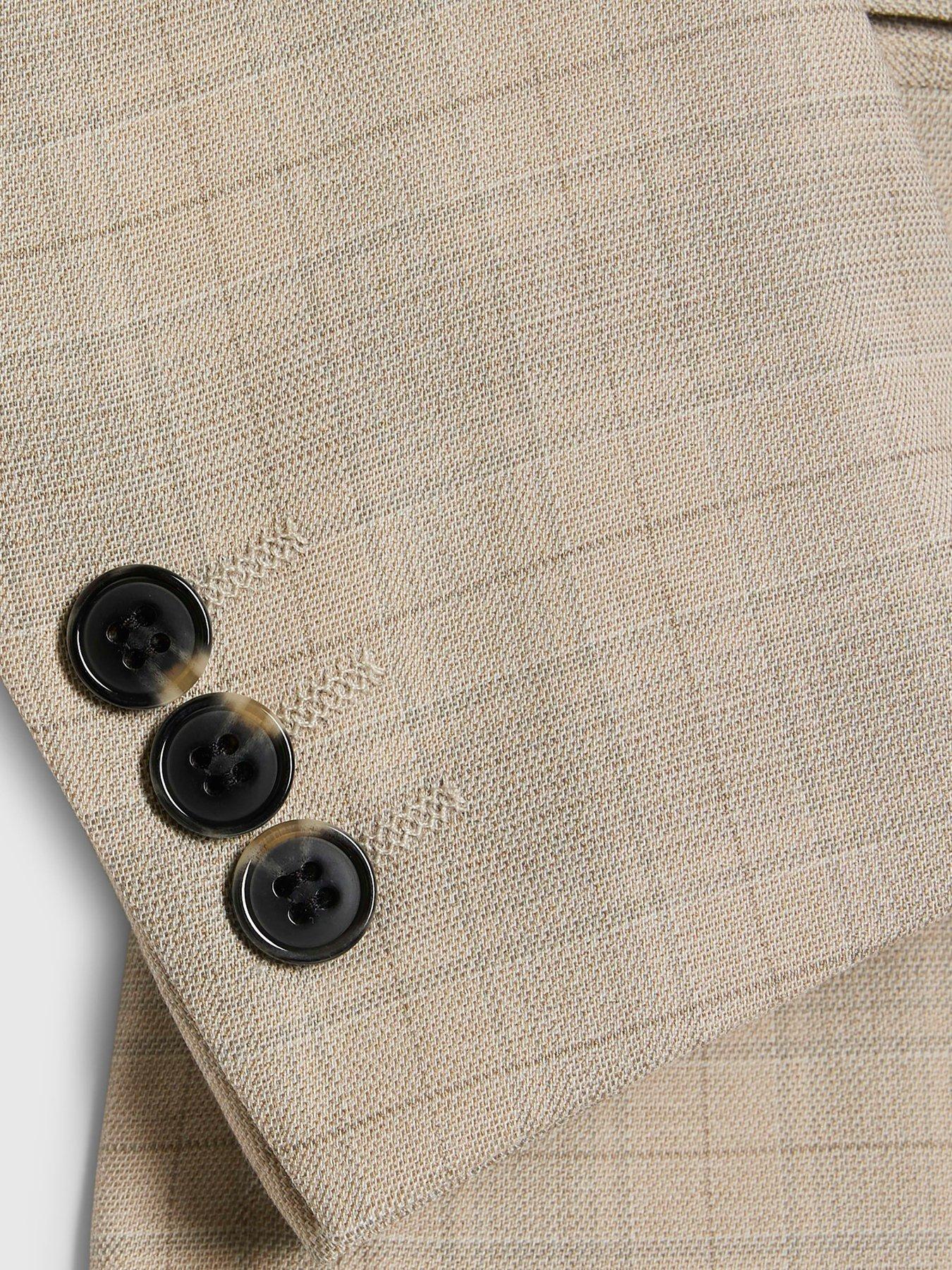 Image 5 of 6 of River Island Older Boys Tailored Suit Jacket - Beige