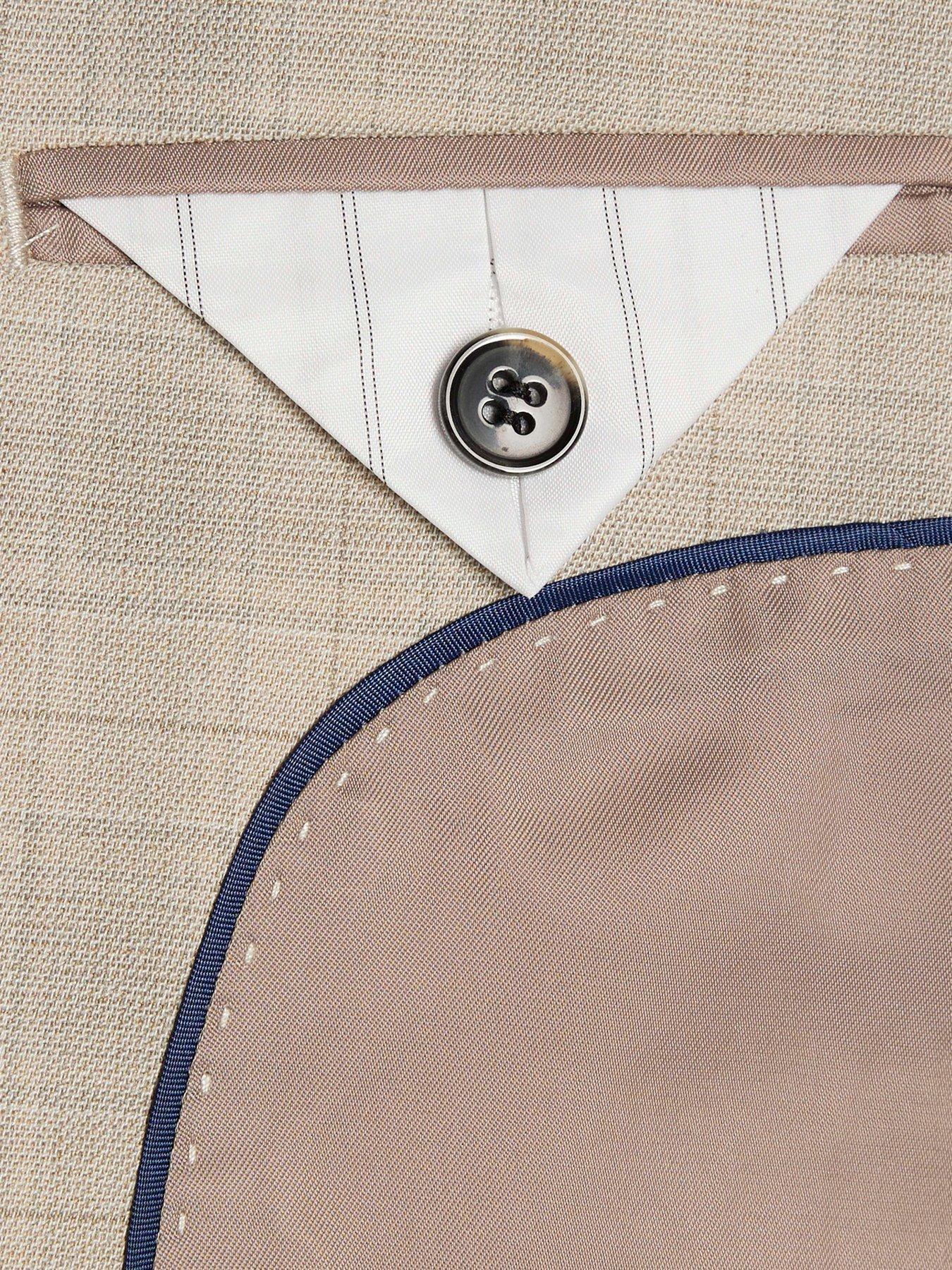 Image 6 of 6 of River Island Older Boys Tailored Suit Jacket - Beige