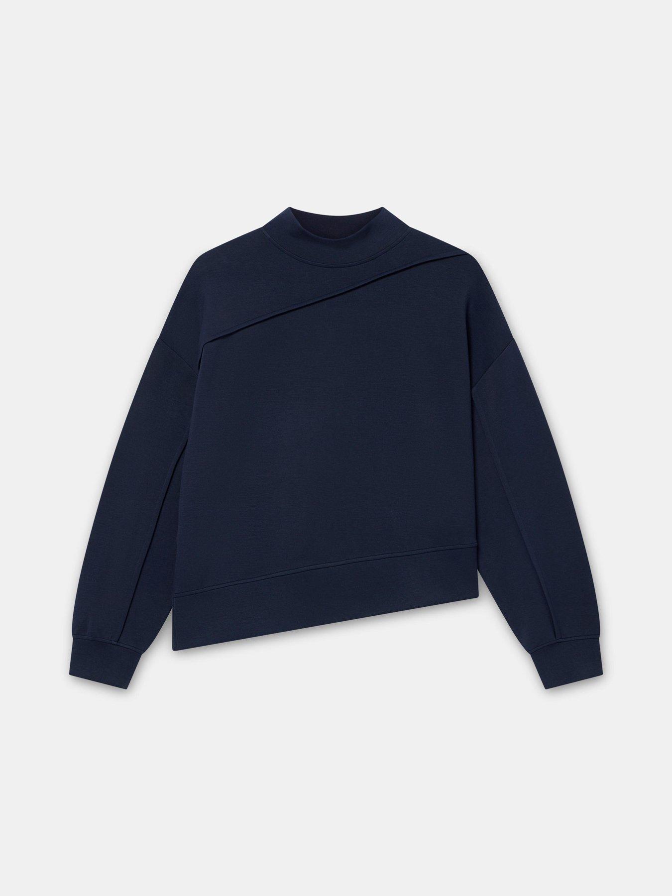 Image 5 of 6 of Mint Velvet Super Soft Asymmetric Detail Sweatshirt - Navy