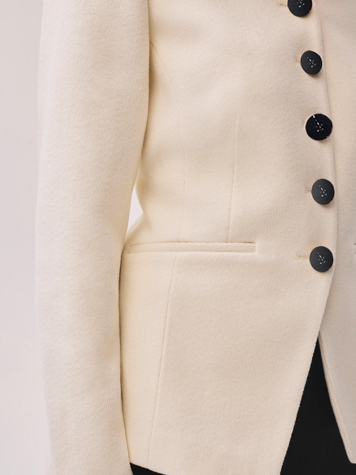 Image 4 of 6 of Mint Velvet Twill Sculpted Jacket - Cream