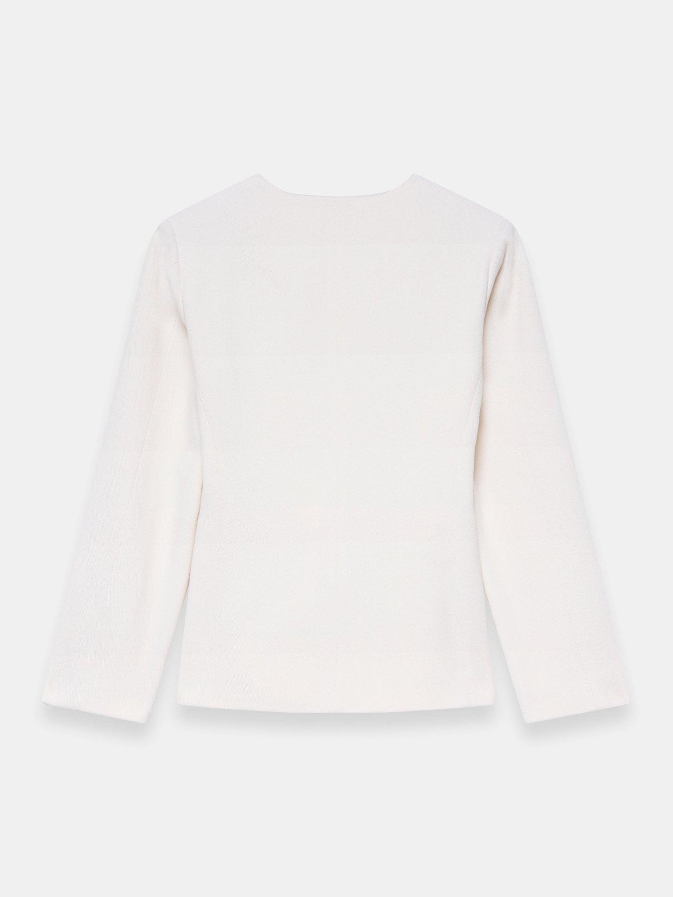Image 6 of 6 of Mint Velvet Twill Sculpted Jacket - Cream