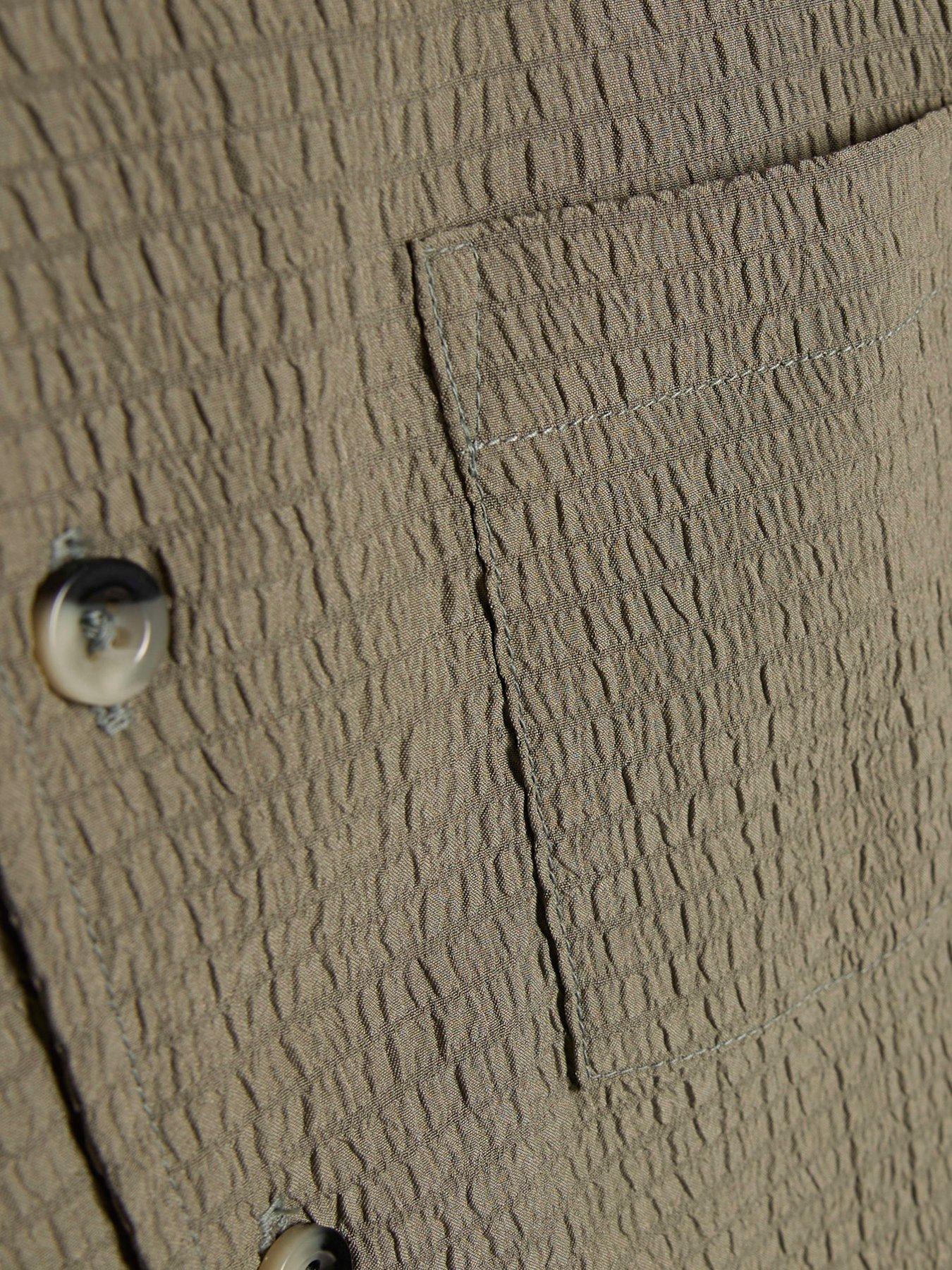 Image 4 of 5 of River Island Older Boys Textured Shirt Set - Dark Khaki