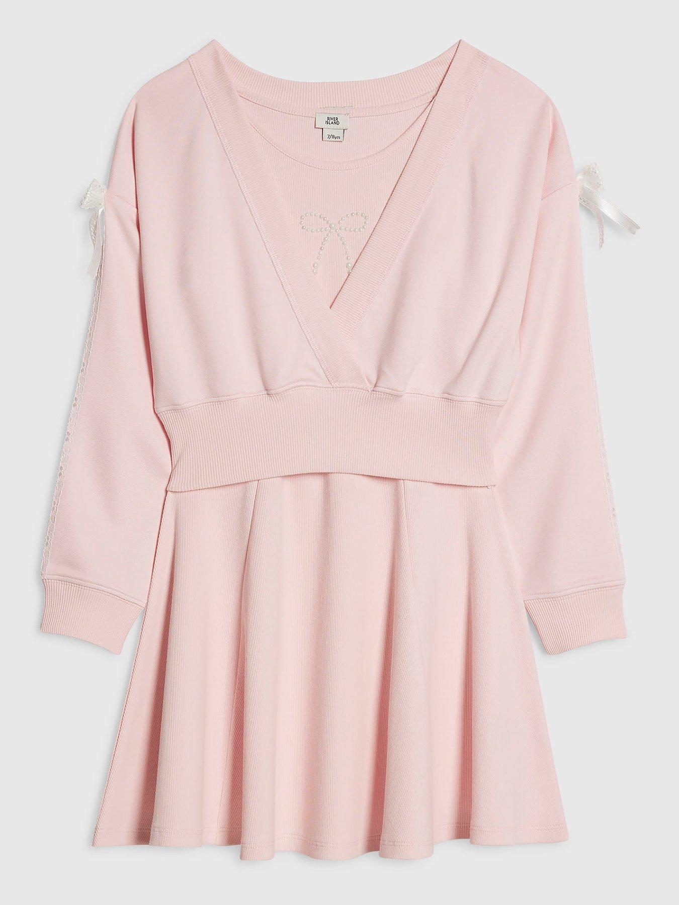 River Island Older Girls 2 In 1 Shrug Dress - Pink