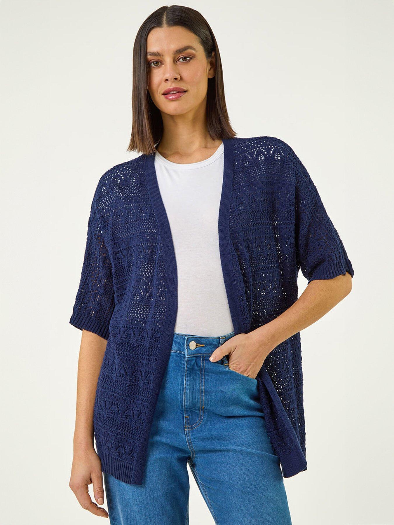 Roman Stitch Detail Knit Cardigan
