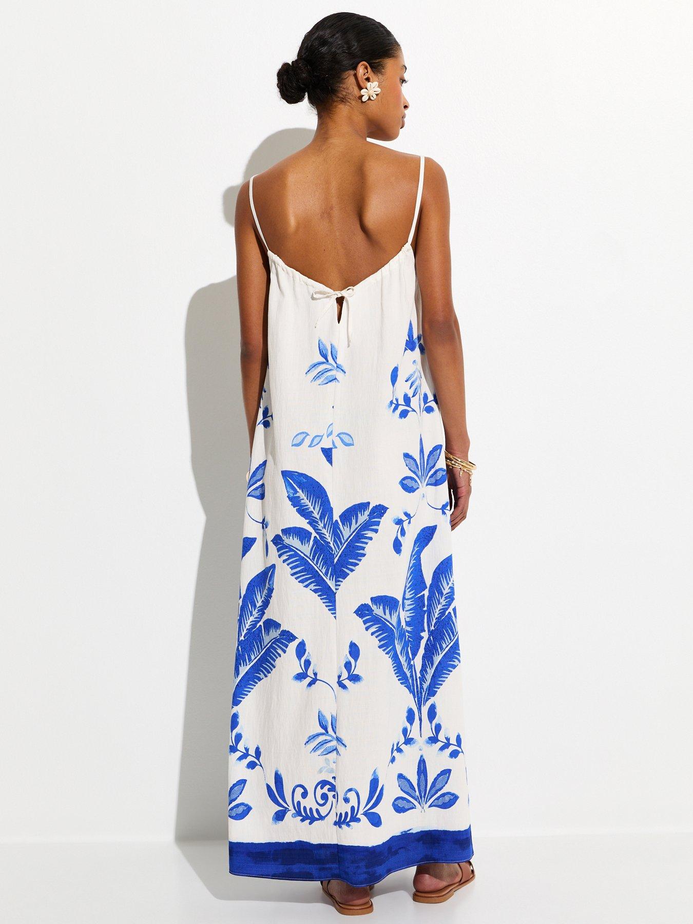  image of new-look-painted-leaf-pattern-beach-maxi-dress-white