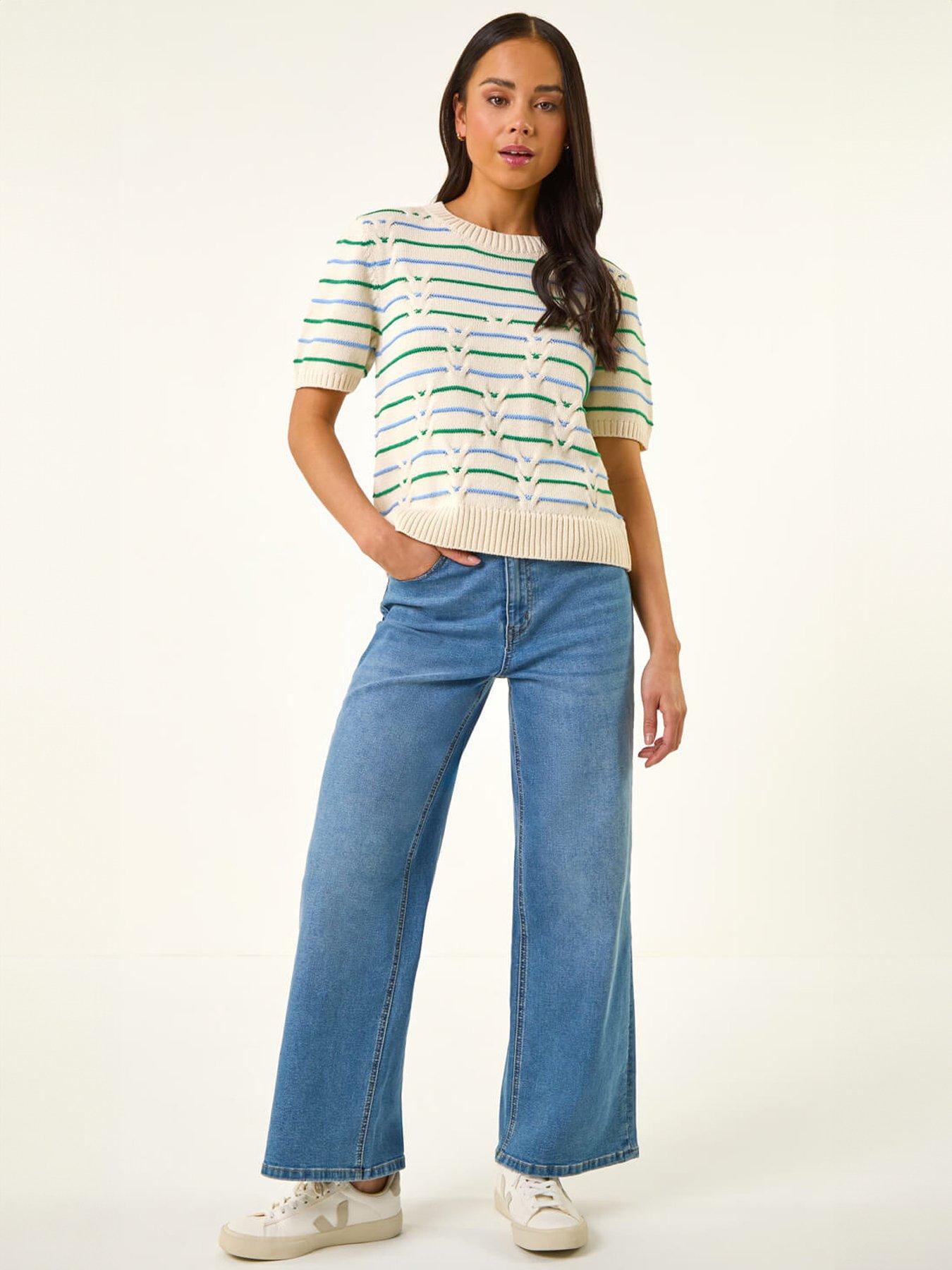  image of roman-petite-cable-knit-stripe-jumper